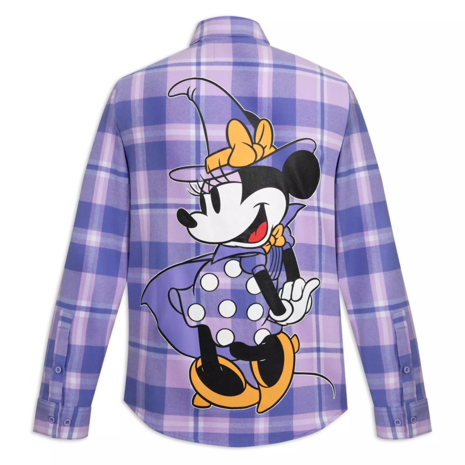 Disney Cakeworthy Minnie Mouse Witch Halloween Flannel Adult Shirt – Size L