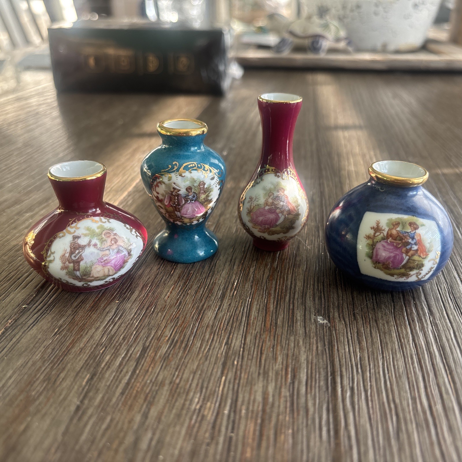 Lot Of 4 Vintage Miniature Limoges Vases