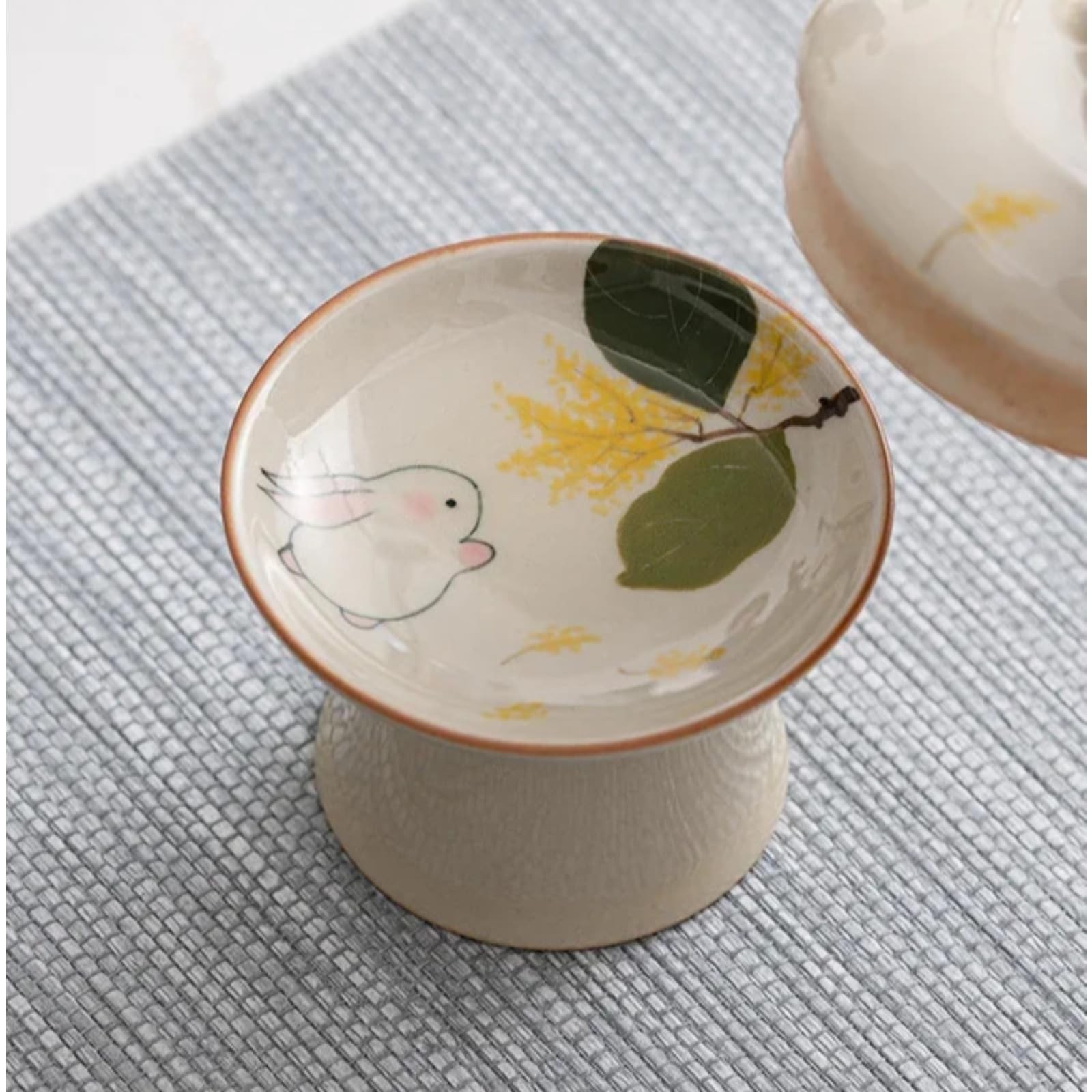 Hand-painted Rabbit Teapot Lid Holder Ceramic Tea Pet 6.5cm Chinese Tea Ceremony