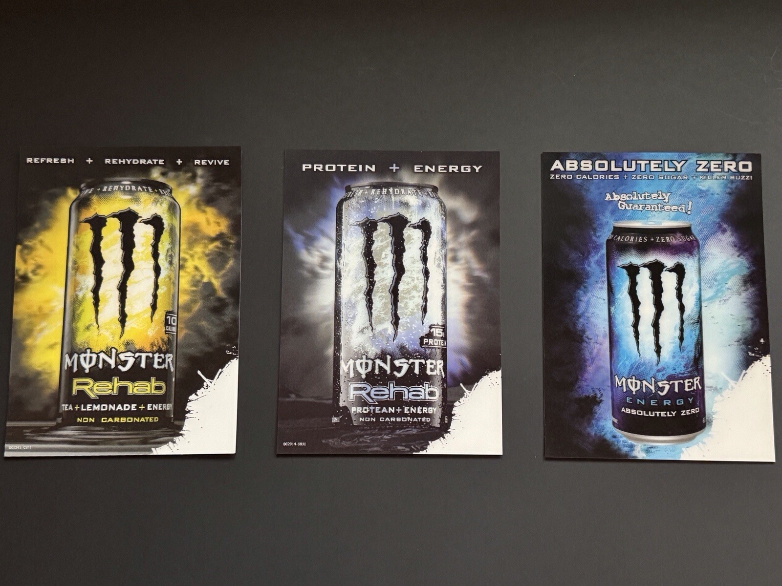NEW MONSTER ENERGY REHAB HOLOGRAPHIC STICKERS DECALS 5” WIDE x7” TALL *PLS READ*