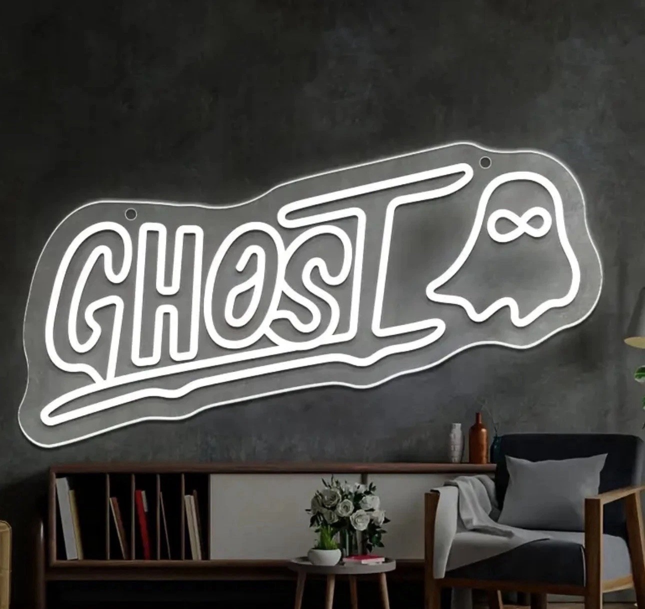 16″x8″ Ghost Energy Drink LED Neon Sign With Dimmer USB Powered Light