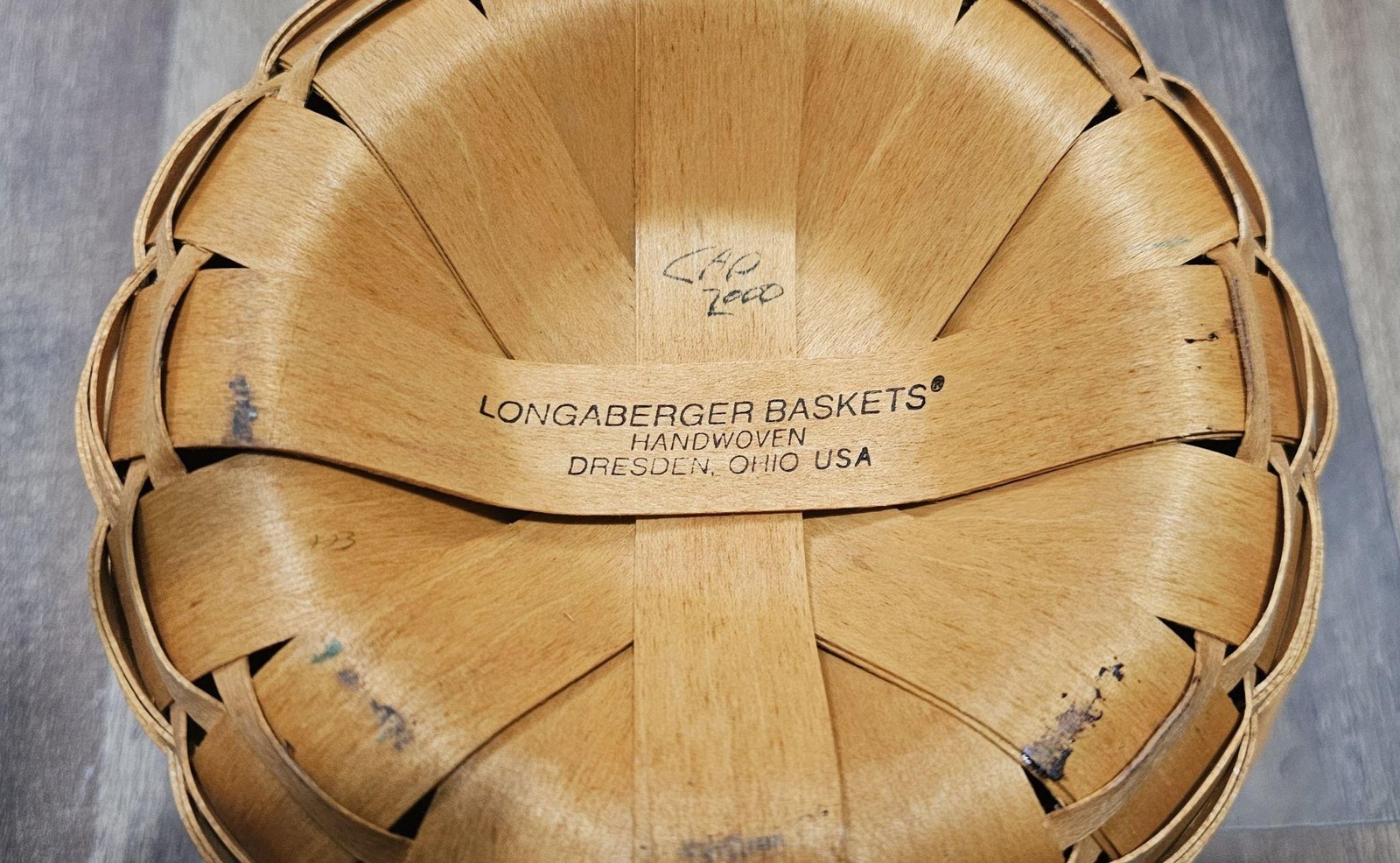 Vintage Longaberger Large Brown Basket Set 4 Woven Liners USA Easter Shamrock