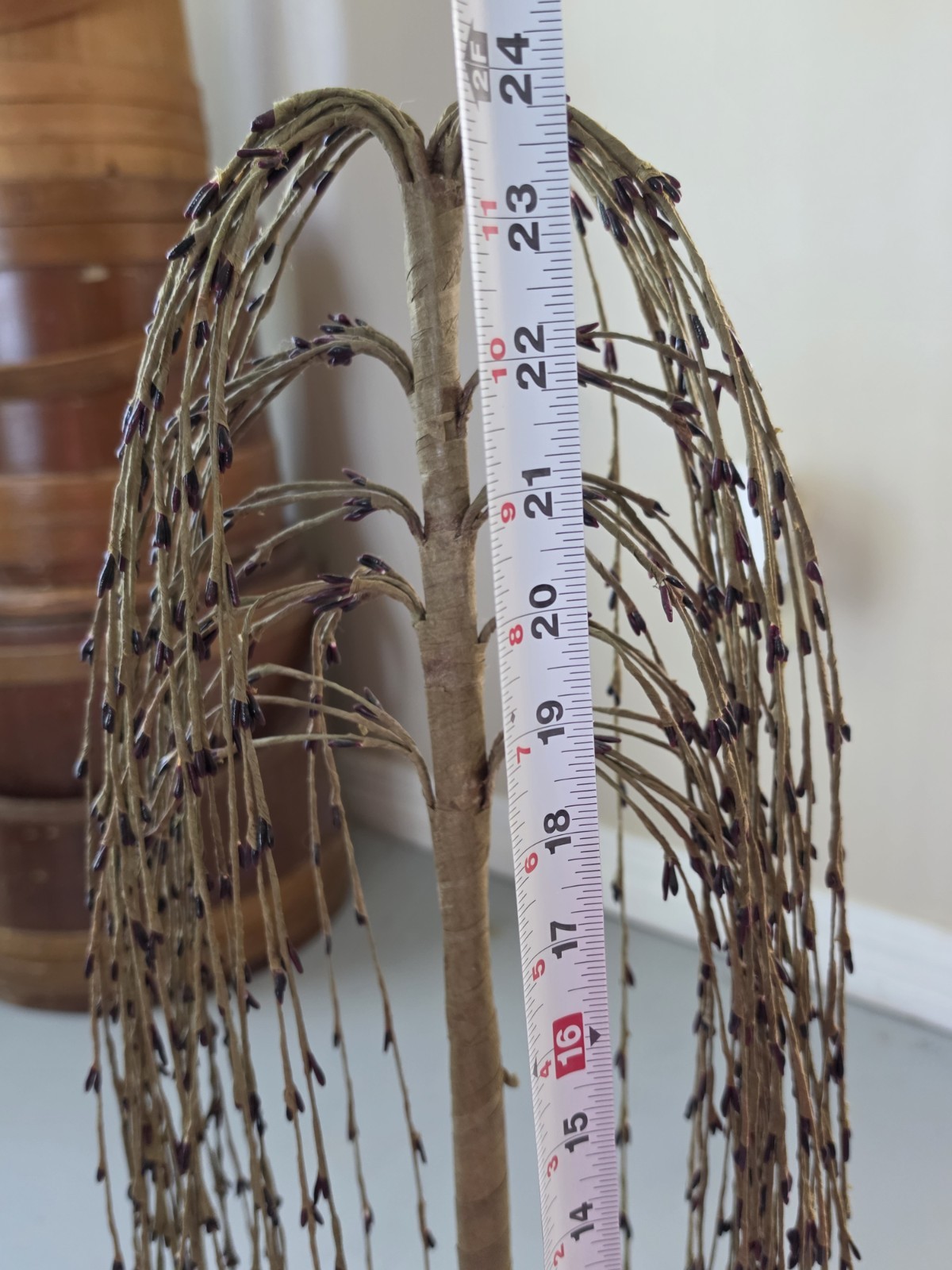2 Primitive Country Farmhouse Pip Berry Willow Tree / Trees 24″ & 15”