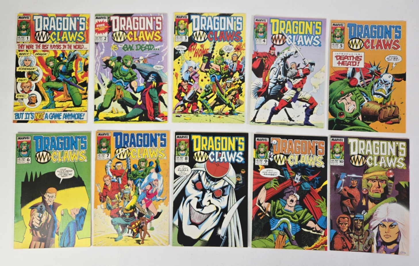 Dragons Claws #s 1 – 10 (Marvel UK) Complete Set 1988-1989
