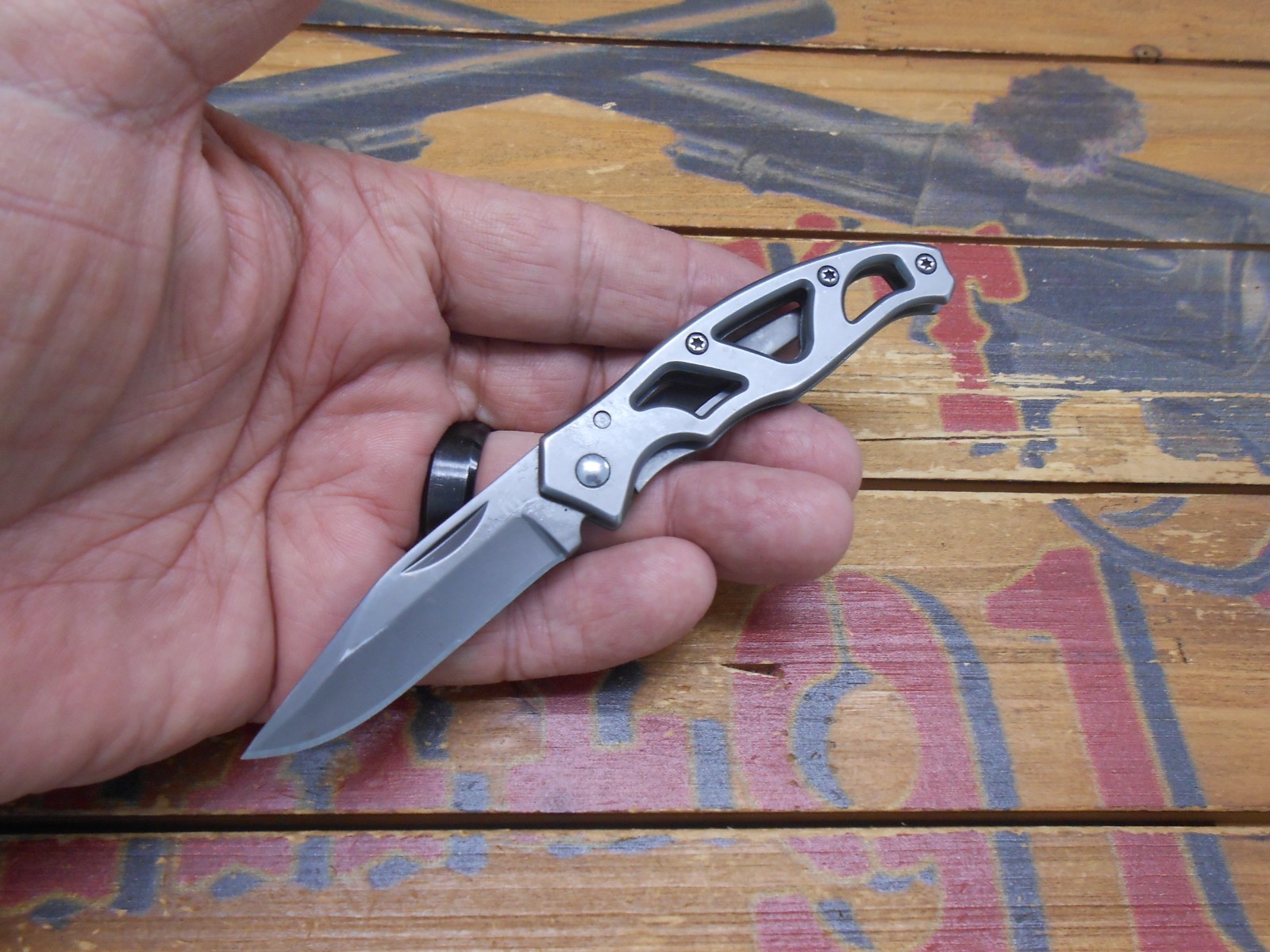 Gerber Mini Paraframe Knife Frame Lock Plain Edge Blade Gray
