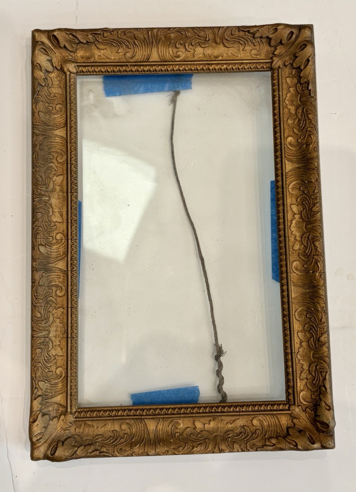 Antique Gold Gilt Rococo Baroque Frame W/ Glass Fits 5”x8” Acanthus Leaves