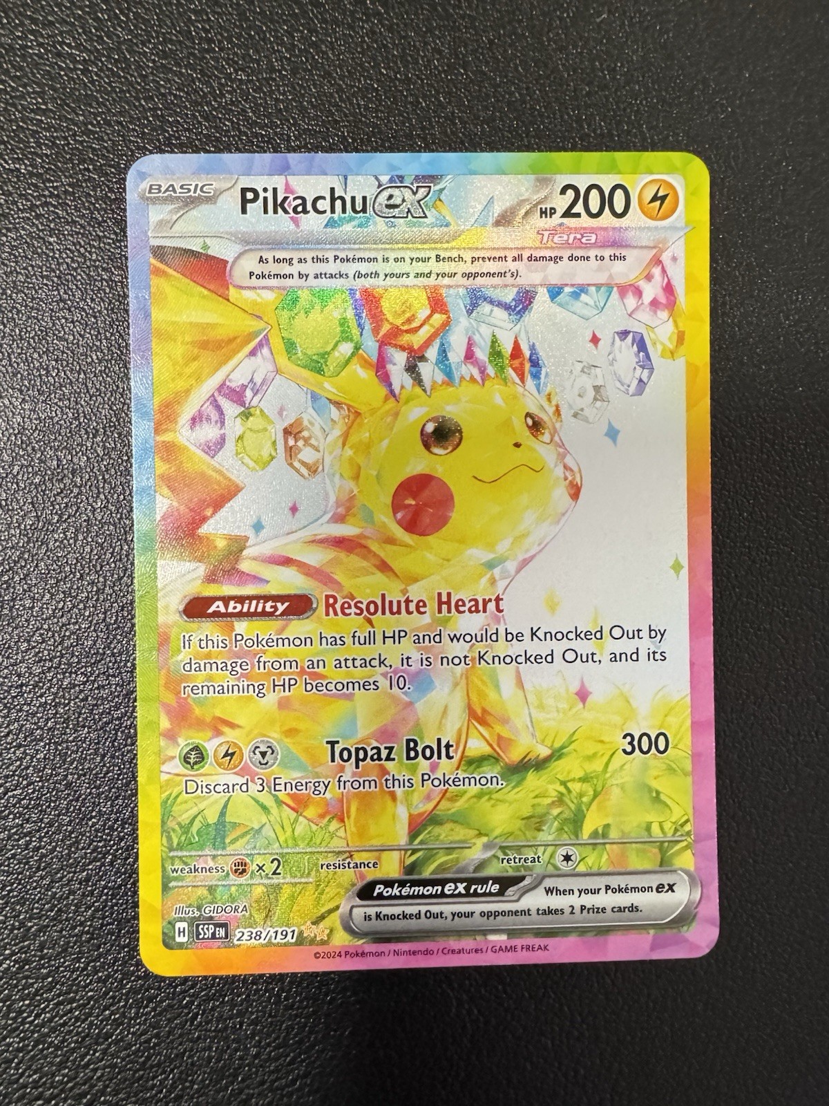 2024 Pokemon Pikachu EX 238/191 Special Illustration Rare Surging Sparks NM