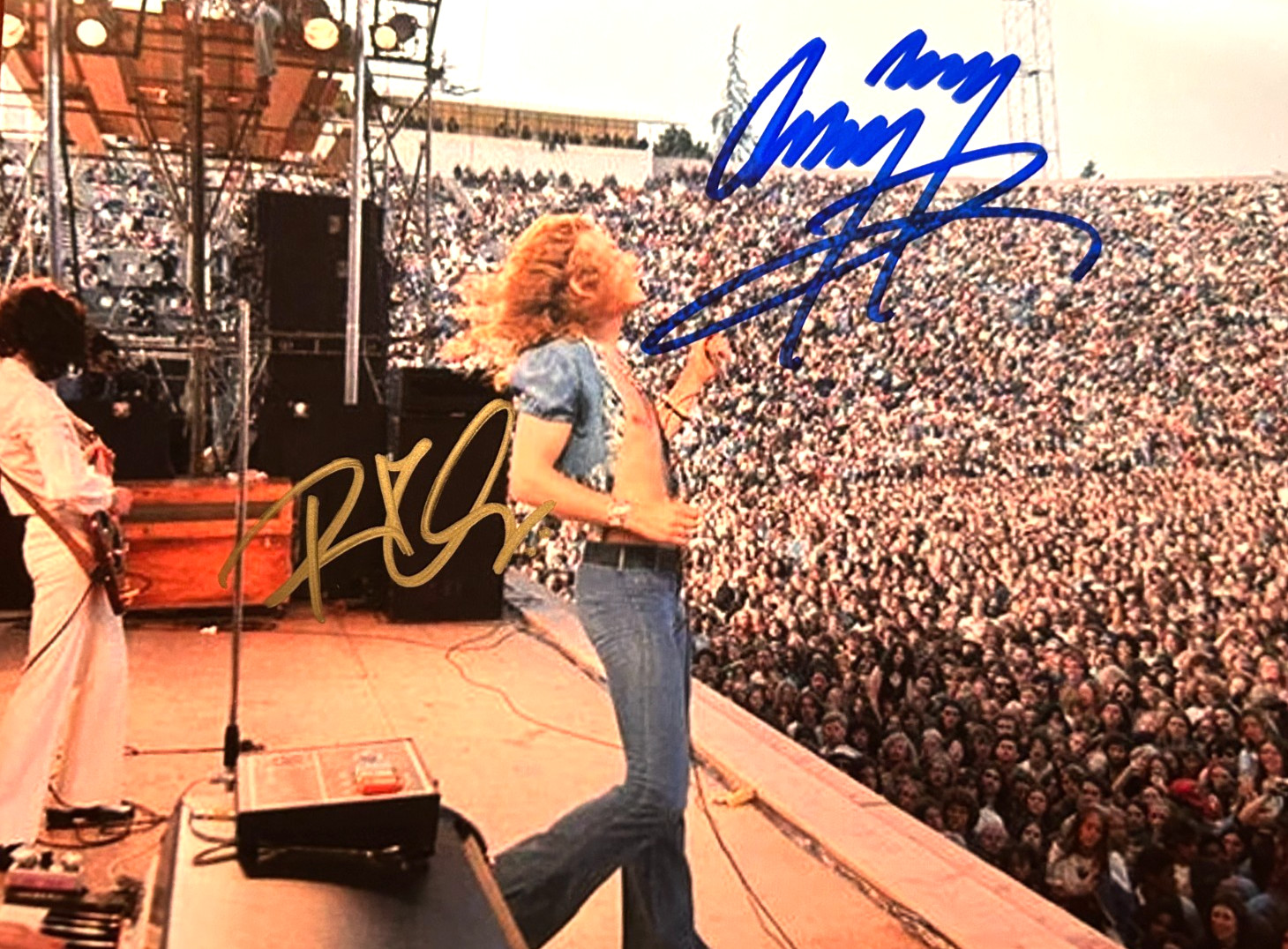 LED ZEPPELIN Band Signed (Page, Plant) 8×10″ Authentic Original Autographs w/COA