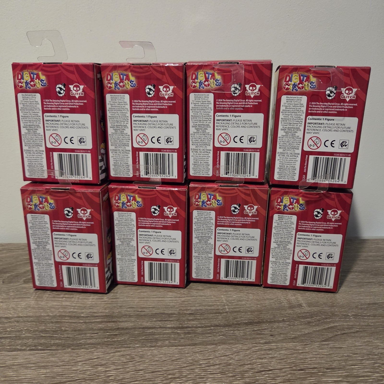 Full Set Amazing Digital Circus TADC Lot Of 8 Moose Toys Unhinged 2″ Mini Figure