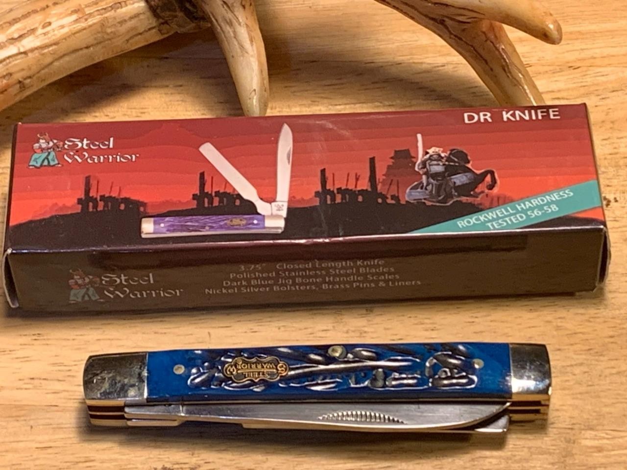 Frost Steel Warrior Blue Jig Bone Doctors Knife 3 3/4″ FSW120DBLJ