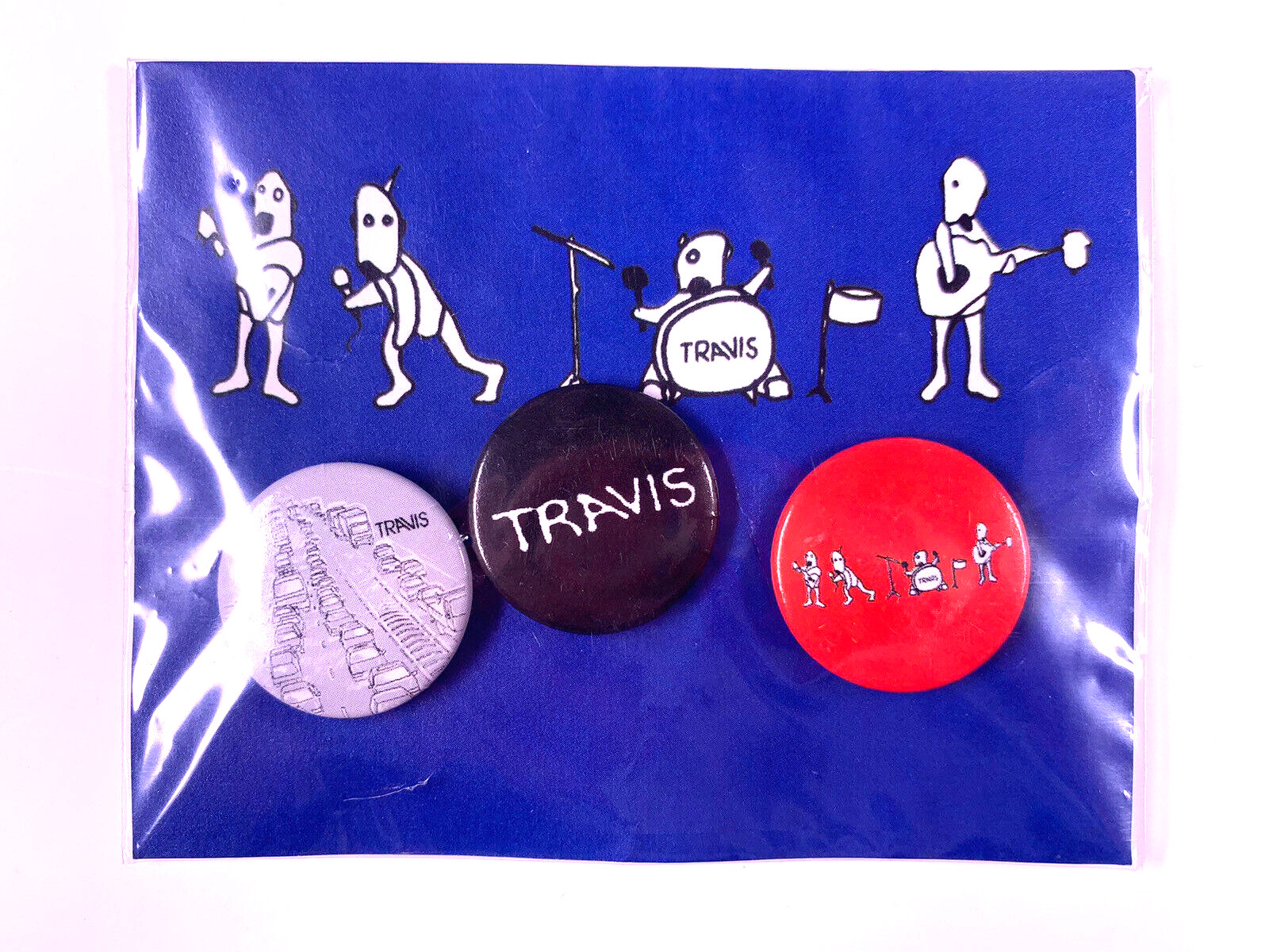 Travis Fran Healy Dougie Payne Badge X 3 Original Tour Merchandise Circa 2000s