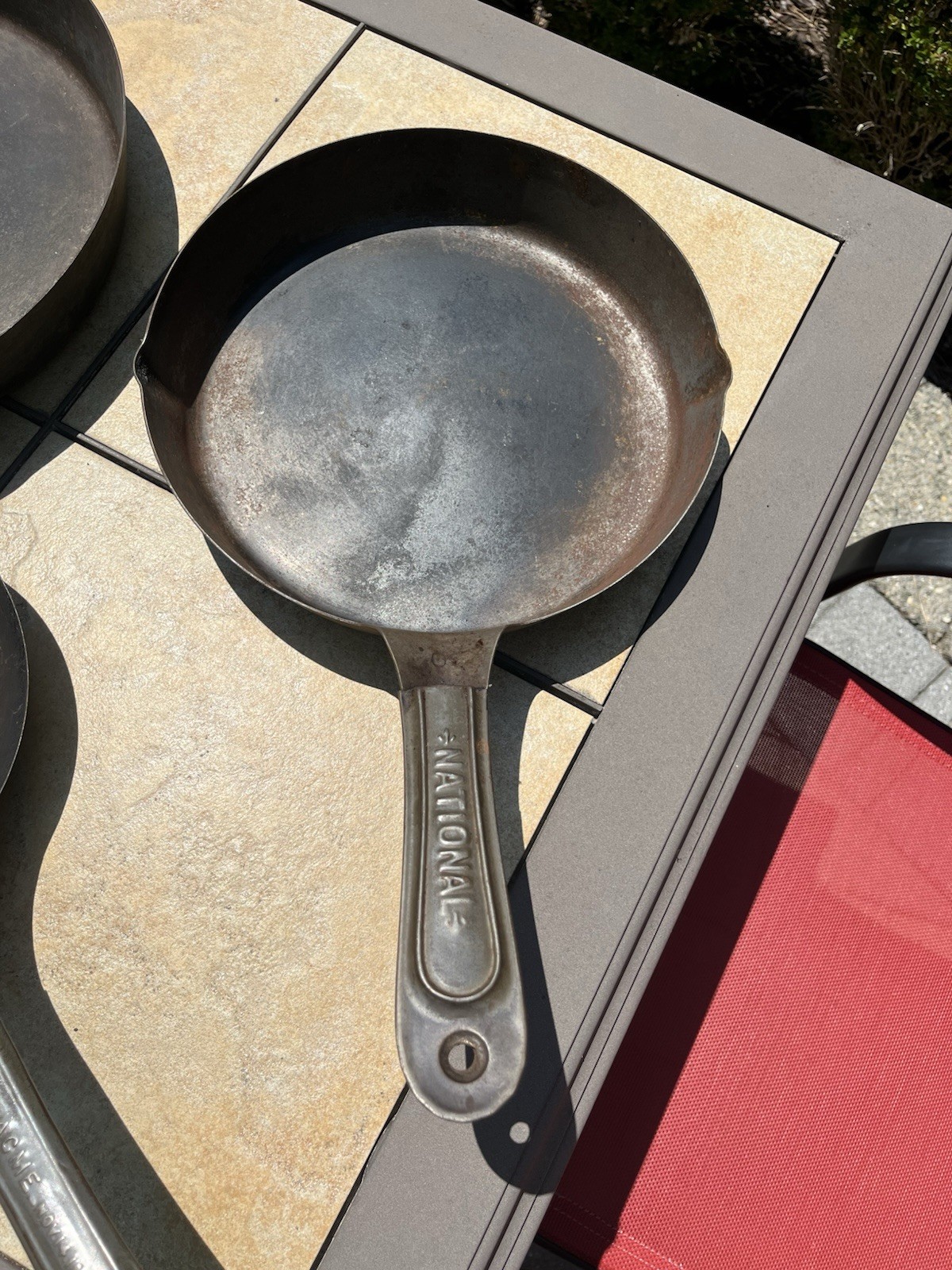 Lot of 3 Antique 1800’s Cowboy Metal Frying Pans Skillets National & Acme