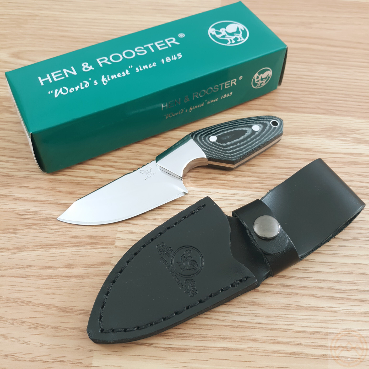 Hen & Rooster Fixed Knife 2.63″ Stainless Steel Blade Black Pakkawood Handle