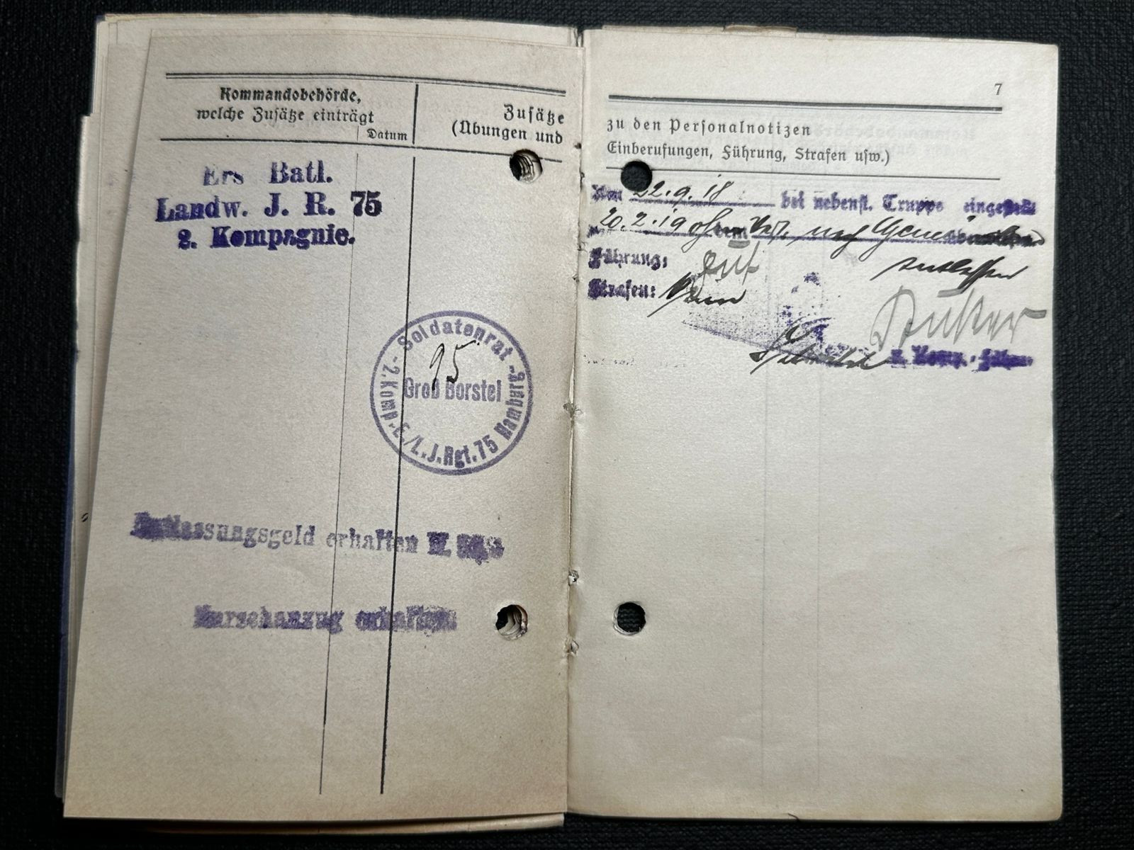 WWI Original Imperial German Military Pass WEGENROTH Riga Latvia 1917 IR 31 IR81