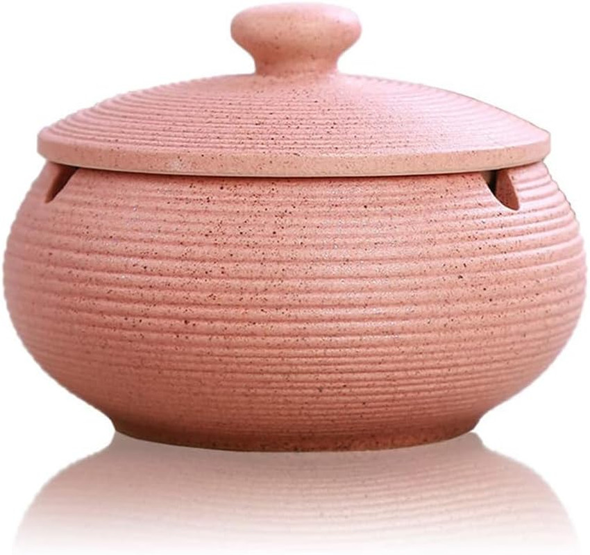 Ceramic Ashtray with Lids,Windproof,Cigarette Ashtray for Indoor or Outdoor Use，