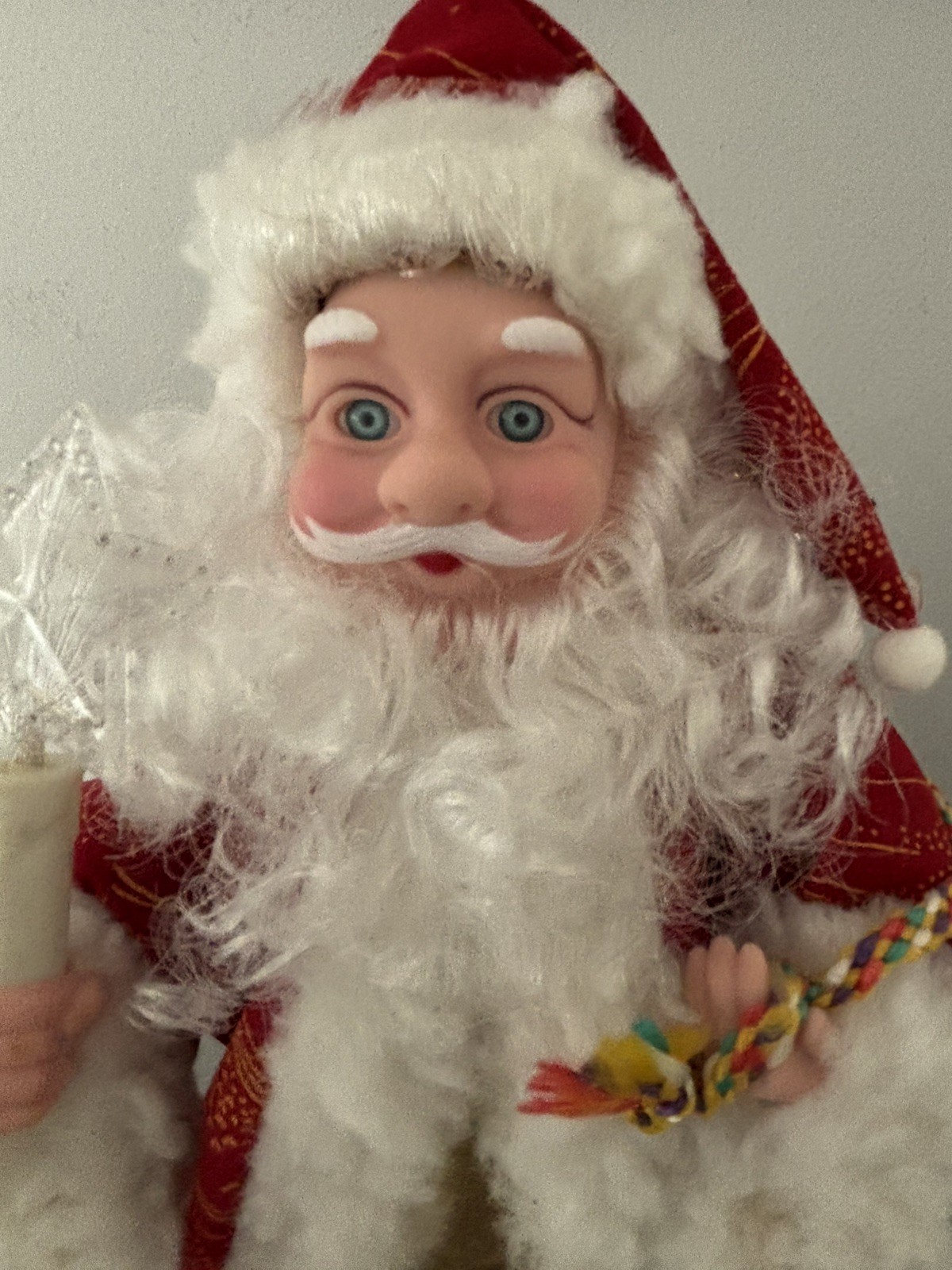 Fiberoptic Color-changing 12″ Santa Table Topper with Star Wand TESTED WORKS