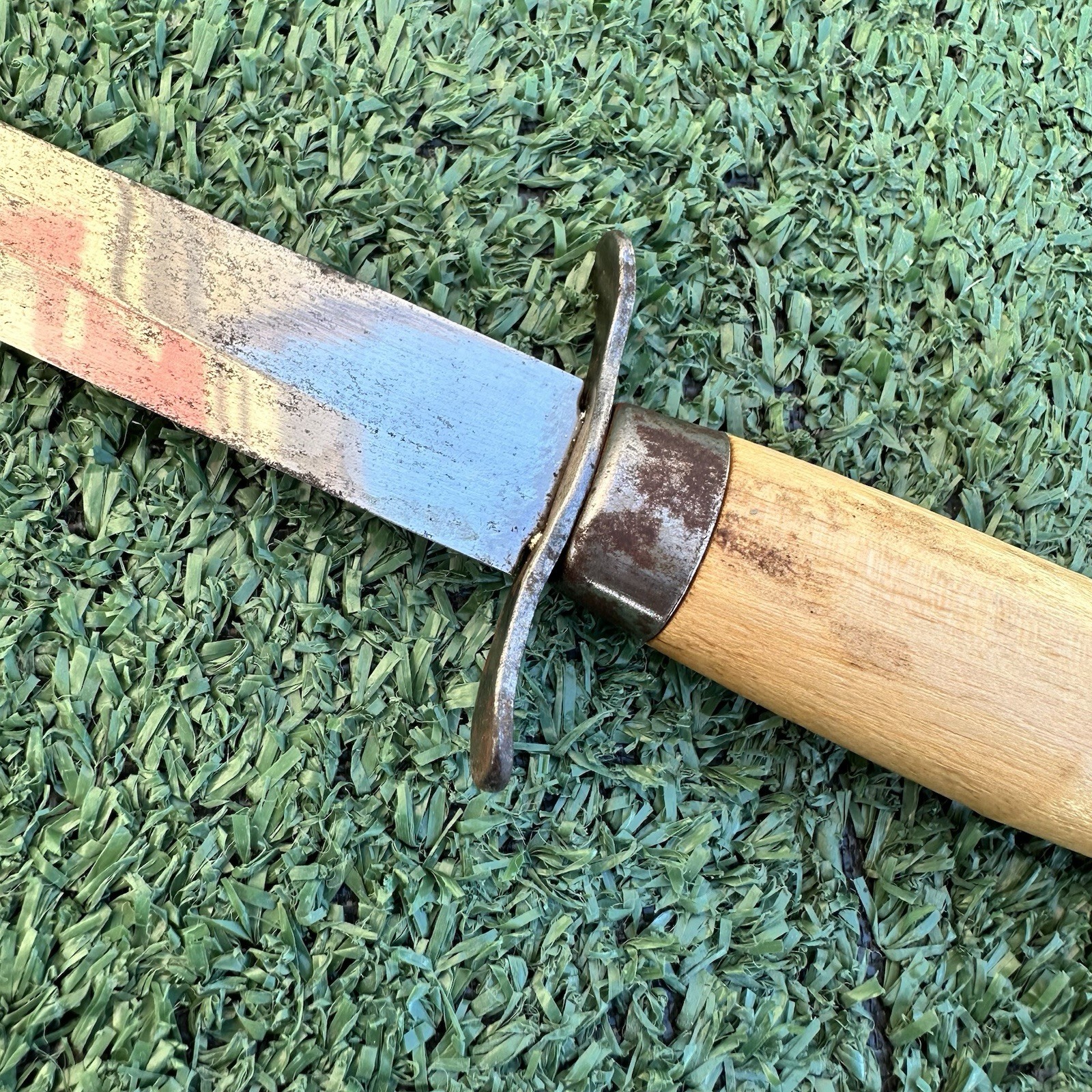 Vintage Edge Mark Fixed Blade Knife Wood Handle 9.25″ X 2.5”