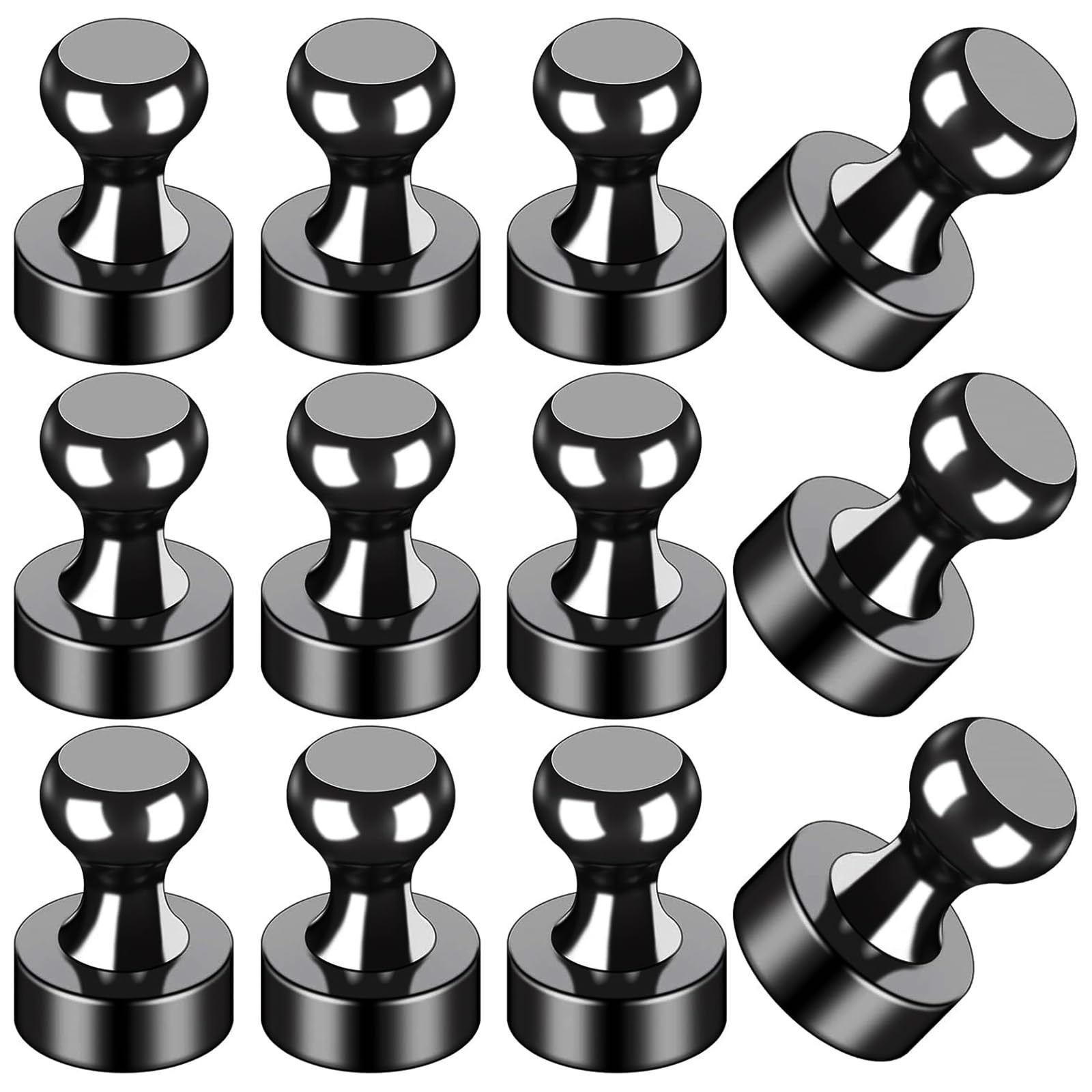 Fridge Magnets 12Pcs Refrigerator Whiteboard Small 12 pcs, Black
