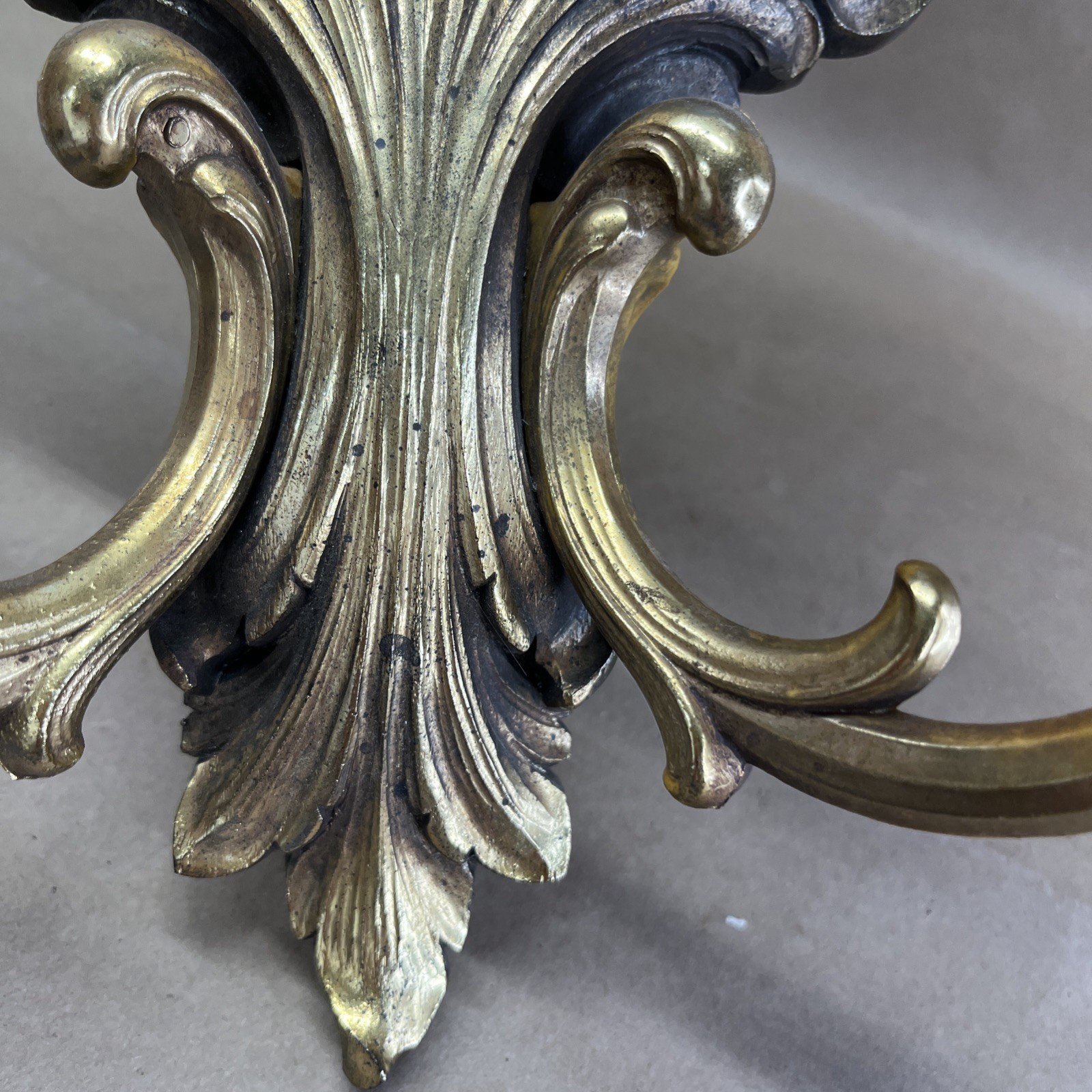Vintage Syroco 4224 Gold Shell Wall Sconce Candle Holder Hollywood Regency *READ