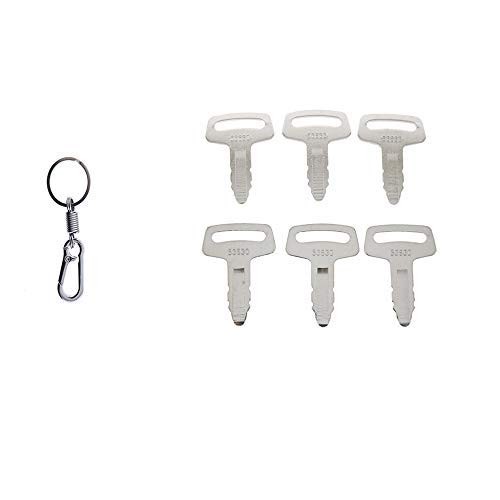 ZTUOAUMA 6X Ignition Keys with Key Chain RC101-53630 for Kubota K008 K008-3