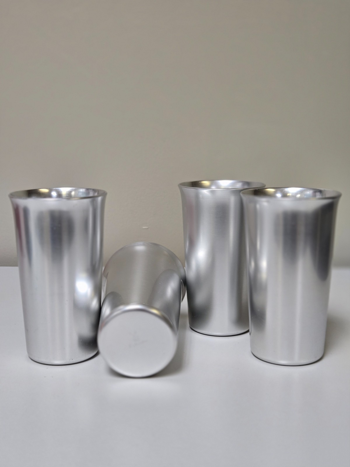 Vintage Kensington Aluminum Tumblers Set of 4 Drinking Glasses / Cups