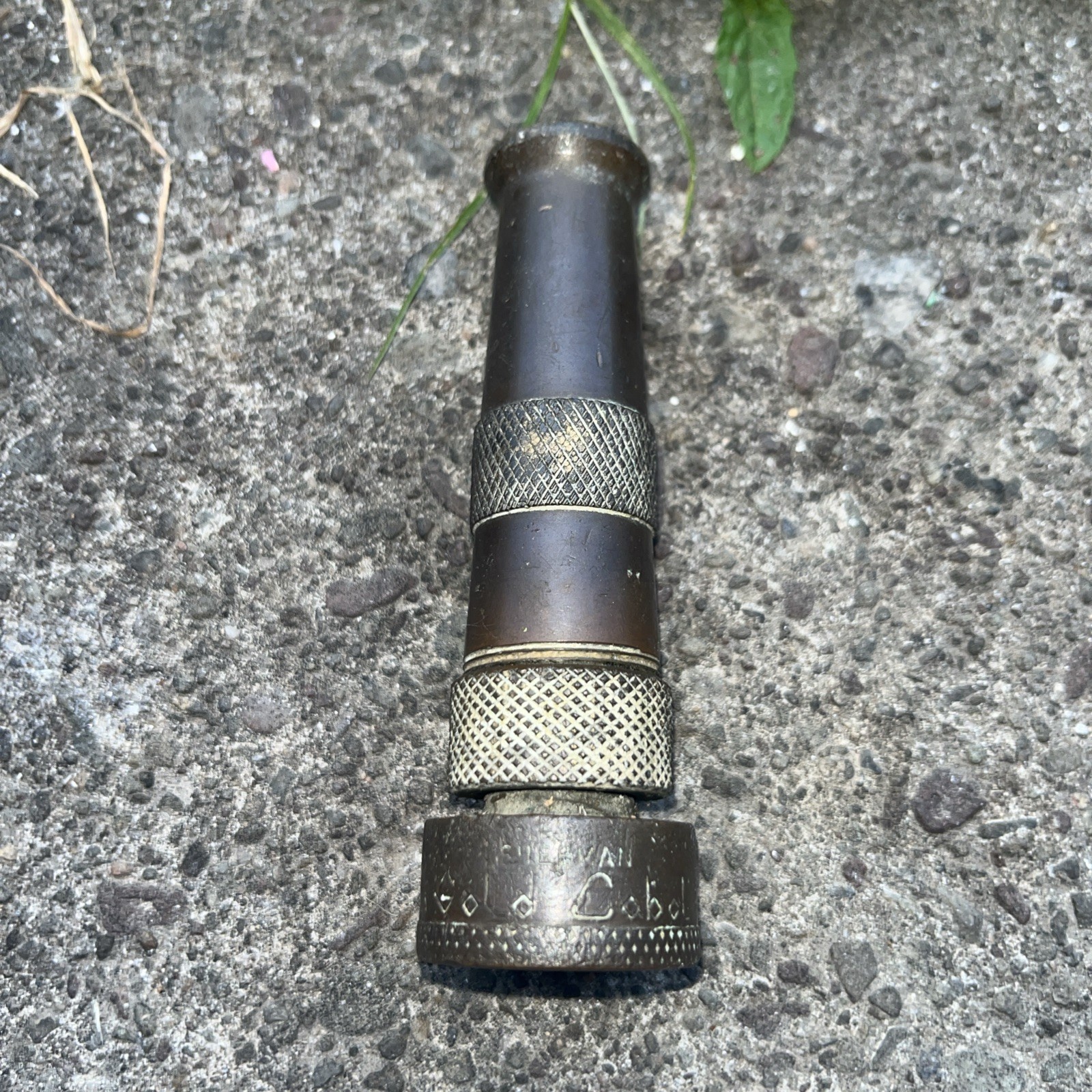 Vintage SHERMAN GOLD LABEL Brass Water Garden Hose Nozzle USA 4”