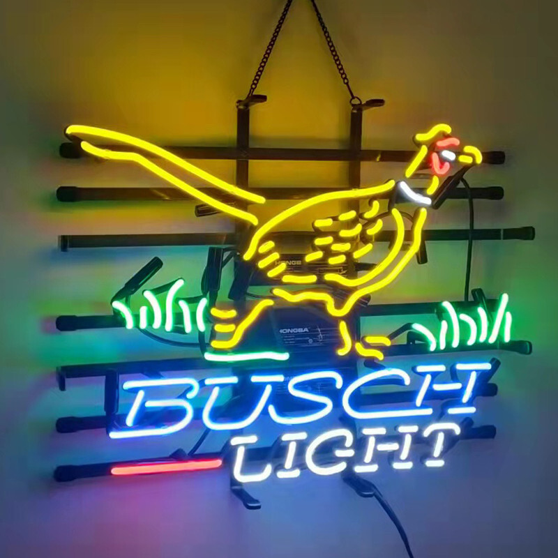 Pheasant Busch Beer Neon Sign Glass Beer Bar Pub Party Decor Gift 19×15