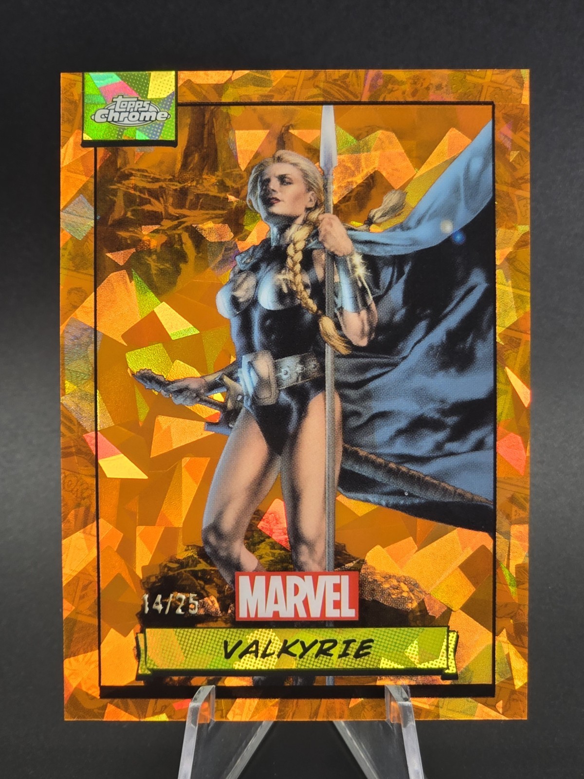 2024 Topps Chrome Marvel Sapphire VALKYRIE Orange Sapphire /25 #94