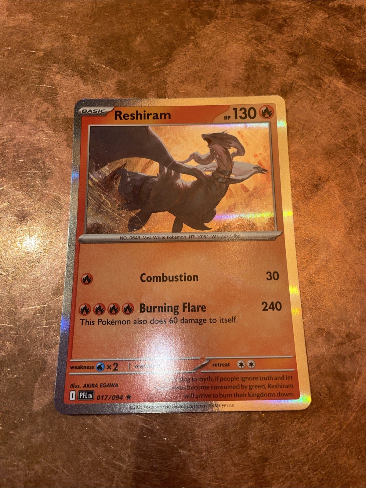 Reshiram Holo 017/094 Pokemon TCG