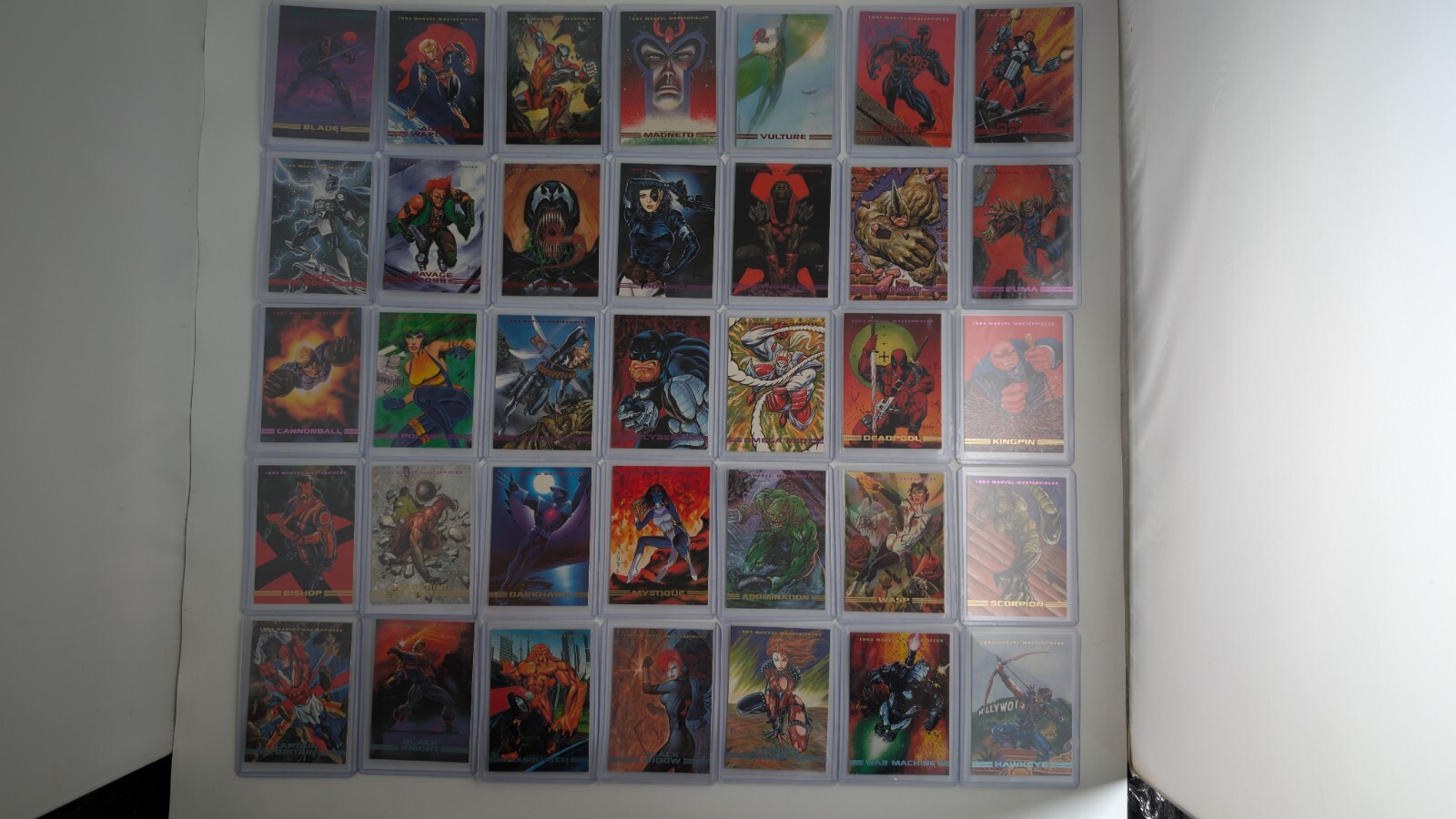 Marvel 1993 Masterpieces Full Collection of 90 Cards + 4 X-Men Cards S1-2 & S7-8