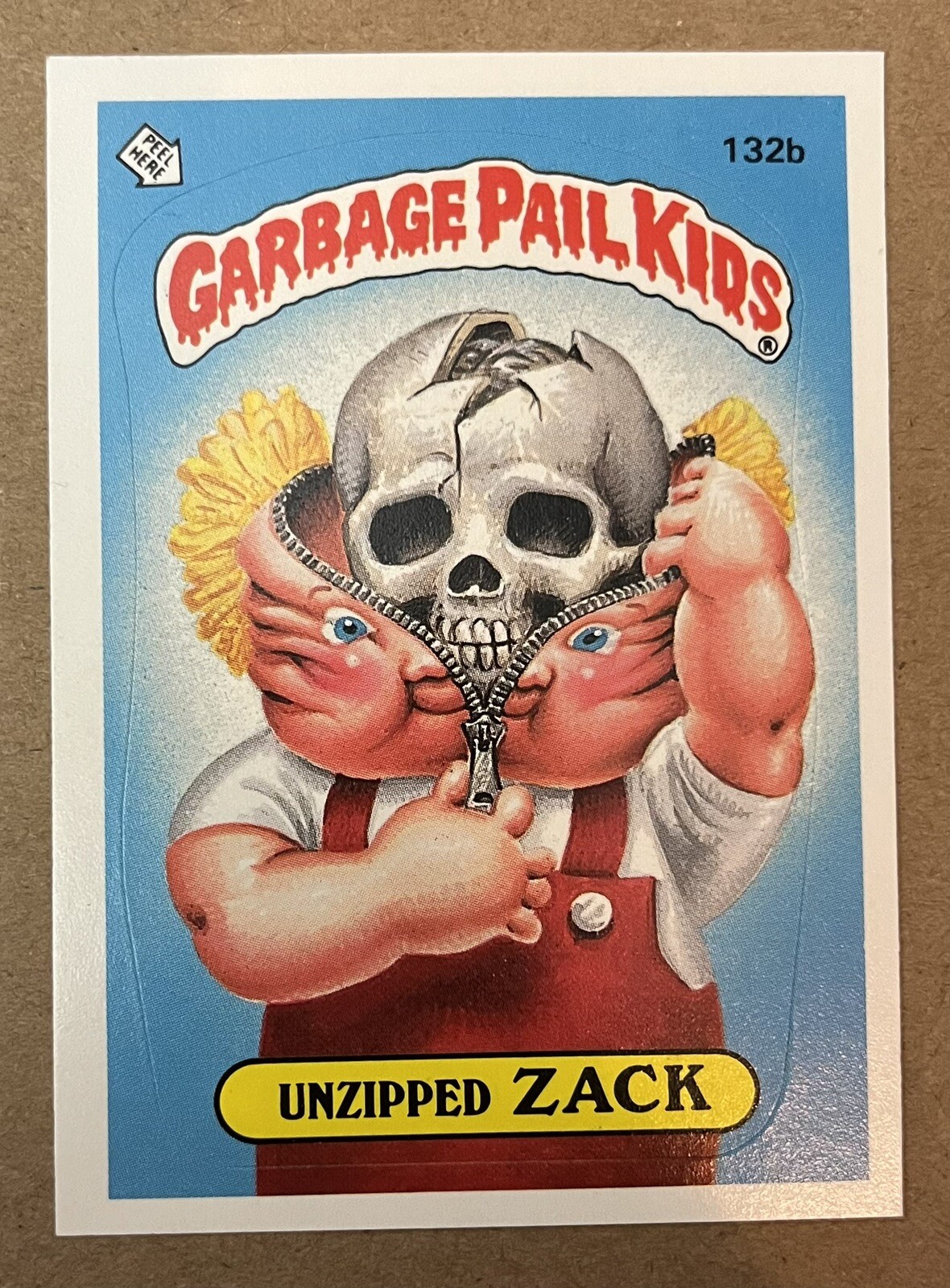 1986 Garbage Pail Kids Unzipped Zack 132b, Nice! Excellent/Near Mint