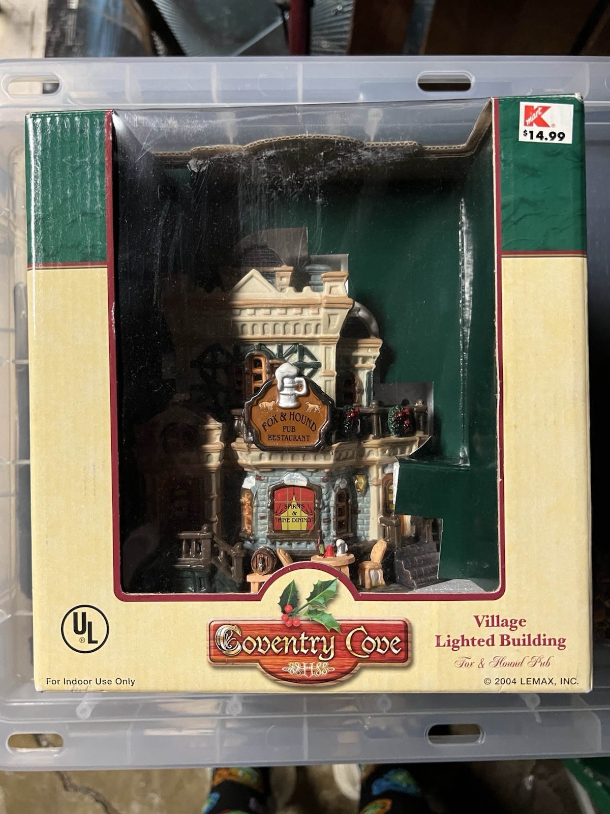 Lemax Fox & Hound Pub Facade Lighted Christmas Village w/Box