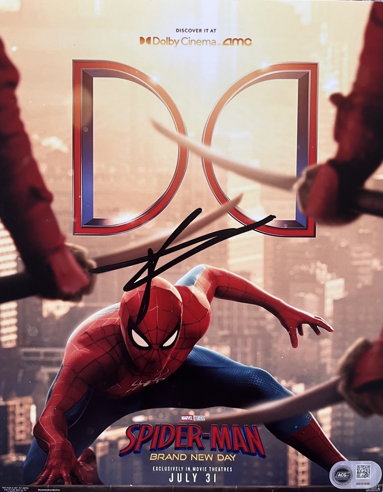 Tom Holland Signed 10×8 Spiderman Photo ACG COA AG131048
