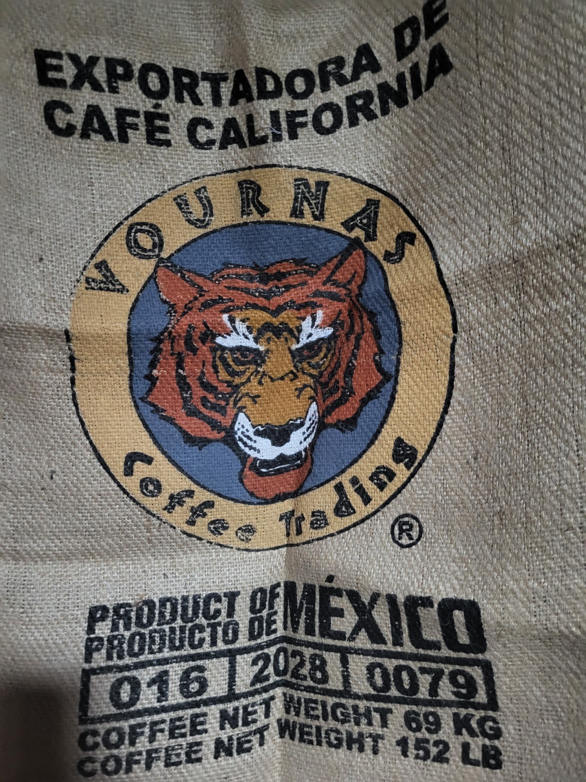 Lot of (3) Authentic Extra Large Burlap coffee Bean sacks different designs