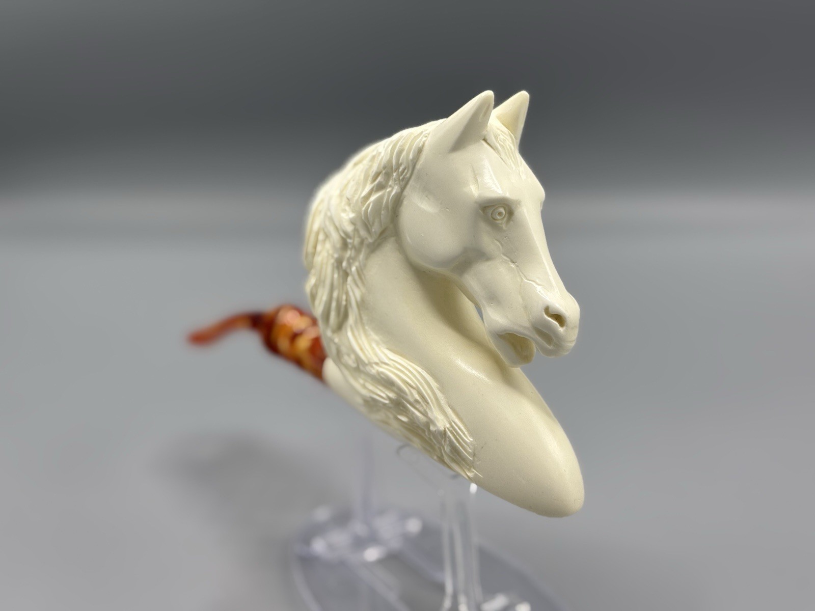 XL Size Horse Figure pipe Handmade Block Meerschaum-NEW Custom Case#1708