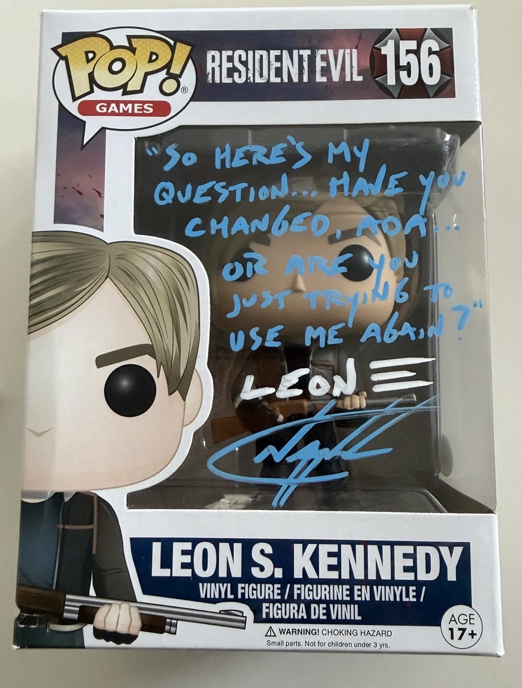 Funko Pop! Games Resident Evil Leon S. Kennedy 156 Autographed Vinyl Figure
