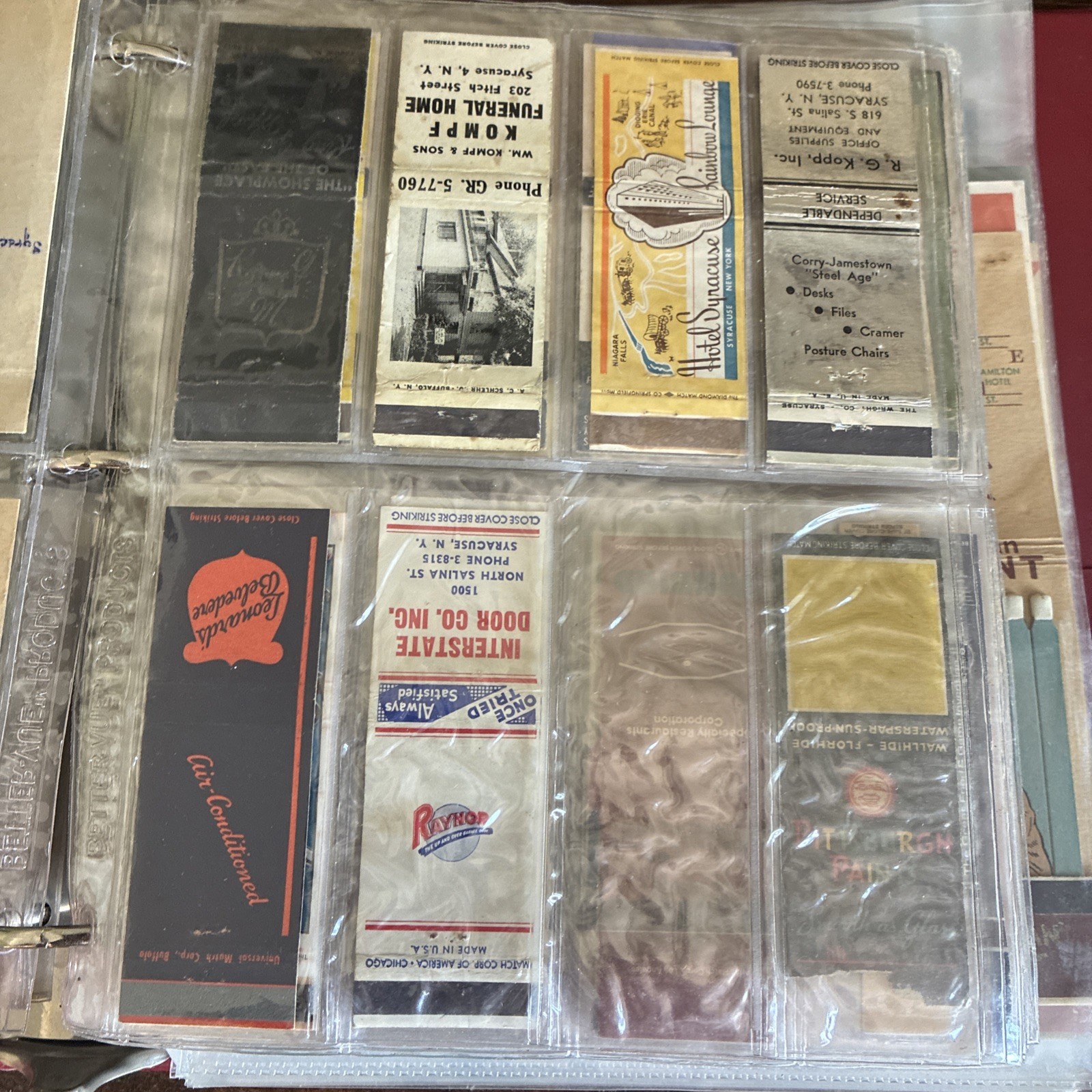 Huge Binder Full Of Vintage Matchbook Covers. 200+ Mainly New York 1950s 60s ETC