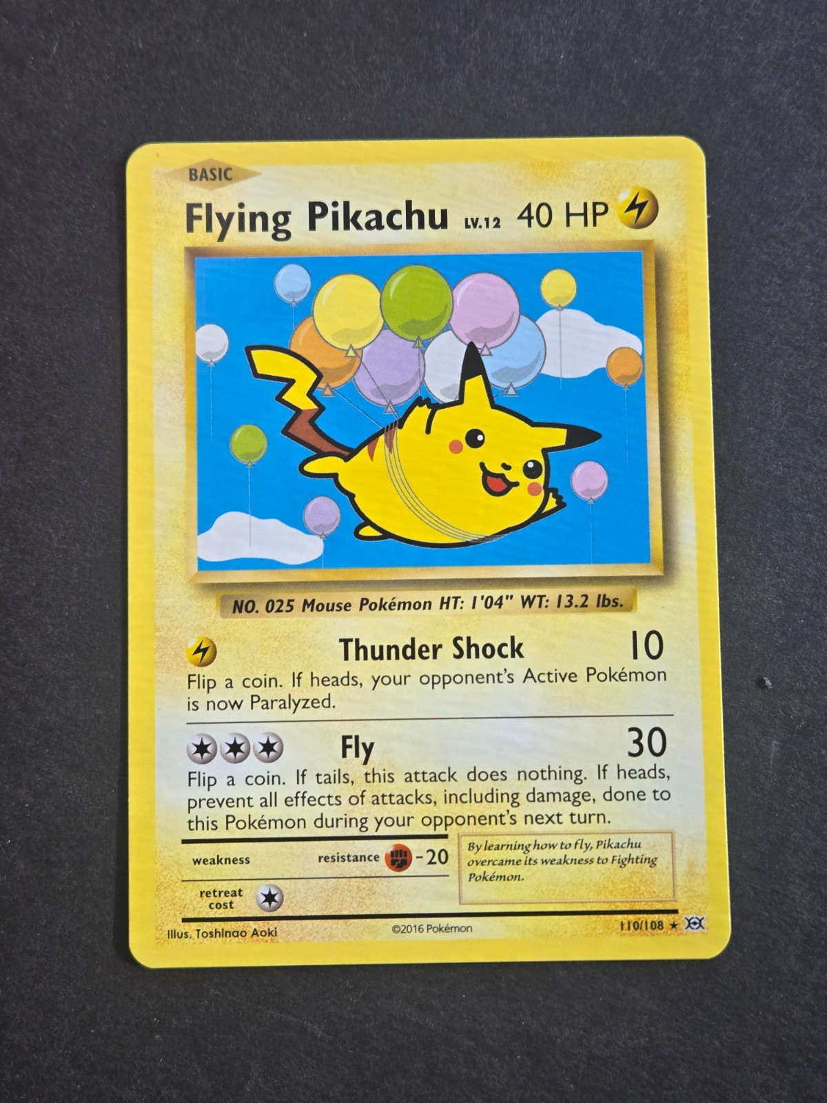 Pokemon FLYING PIKACHU 110/108 – EVOLUTIONS SET NON HOLO RARE POKEMON – NM/MT