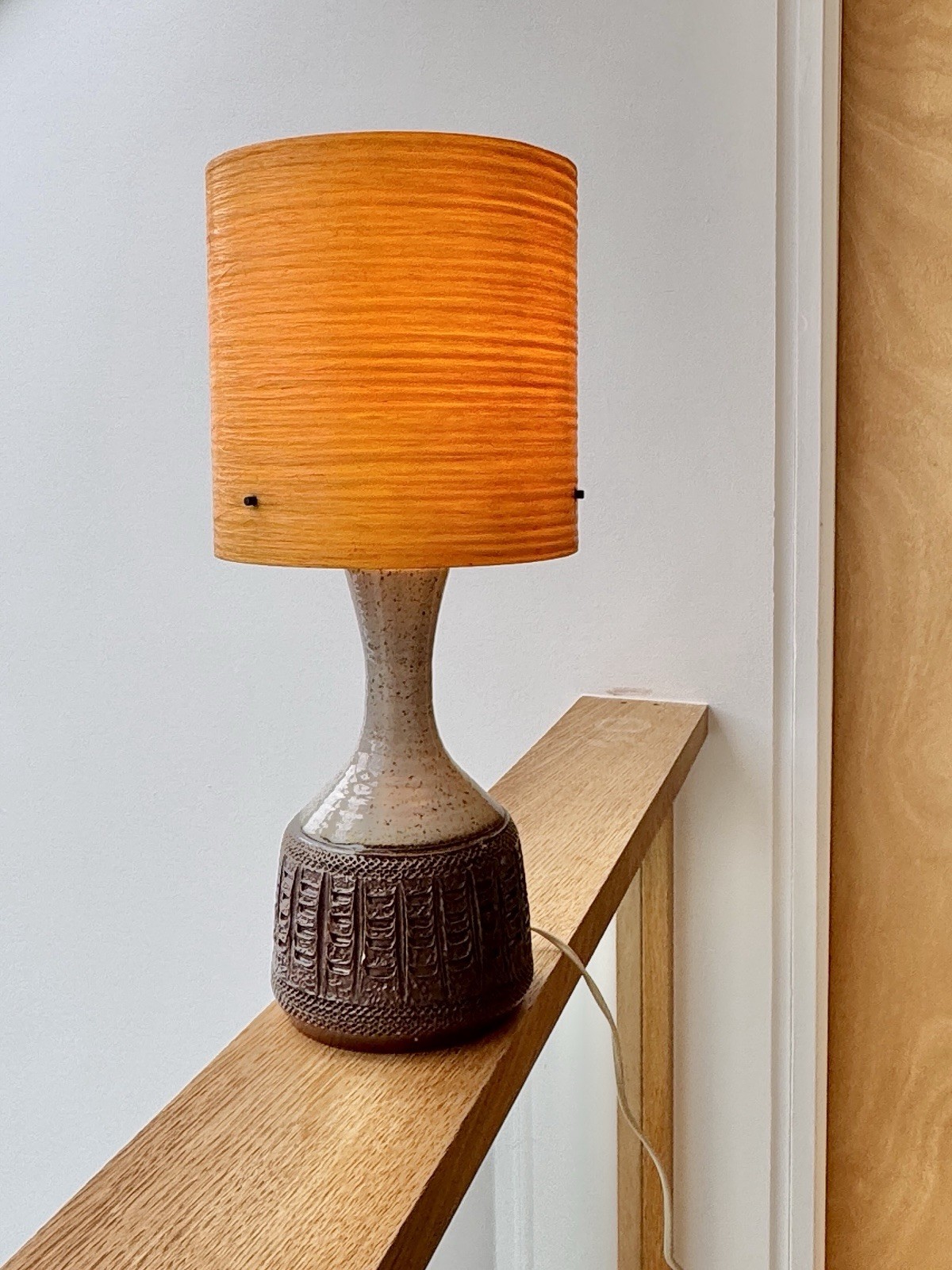 Mid-Century Brutalist Ceramic Table Lamp (shade not included)