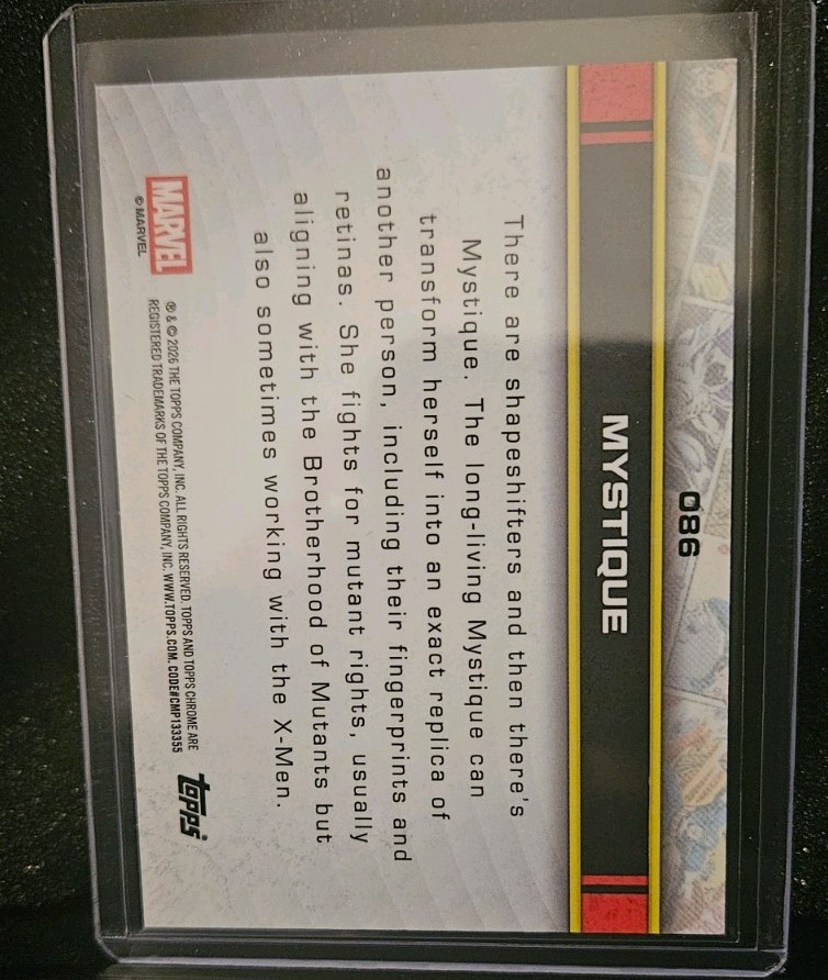 2026 Topps Chrome Marvel Gold /50 Refractor Mystique