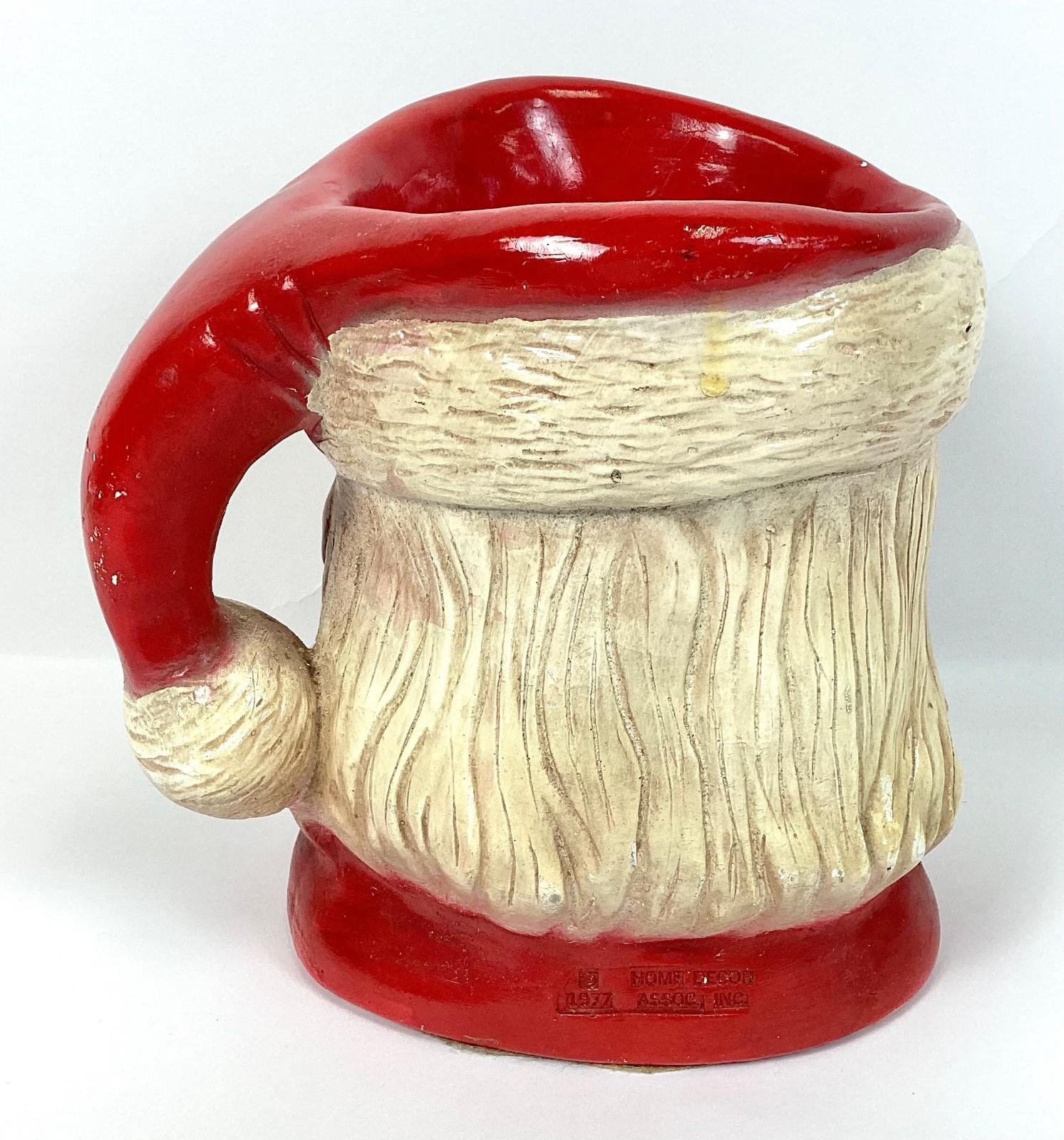 Large Vintage 1977 Santa Mug / Pitcher 8″ Inches Tall & 7.75″ In Diameter