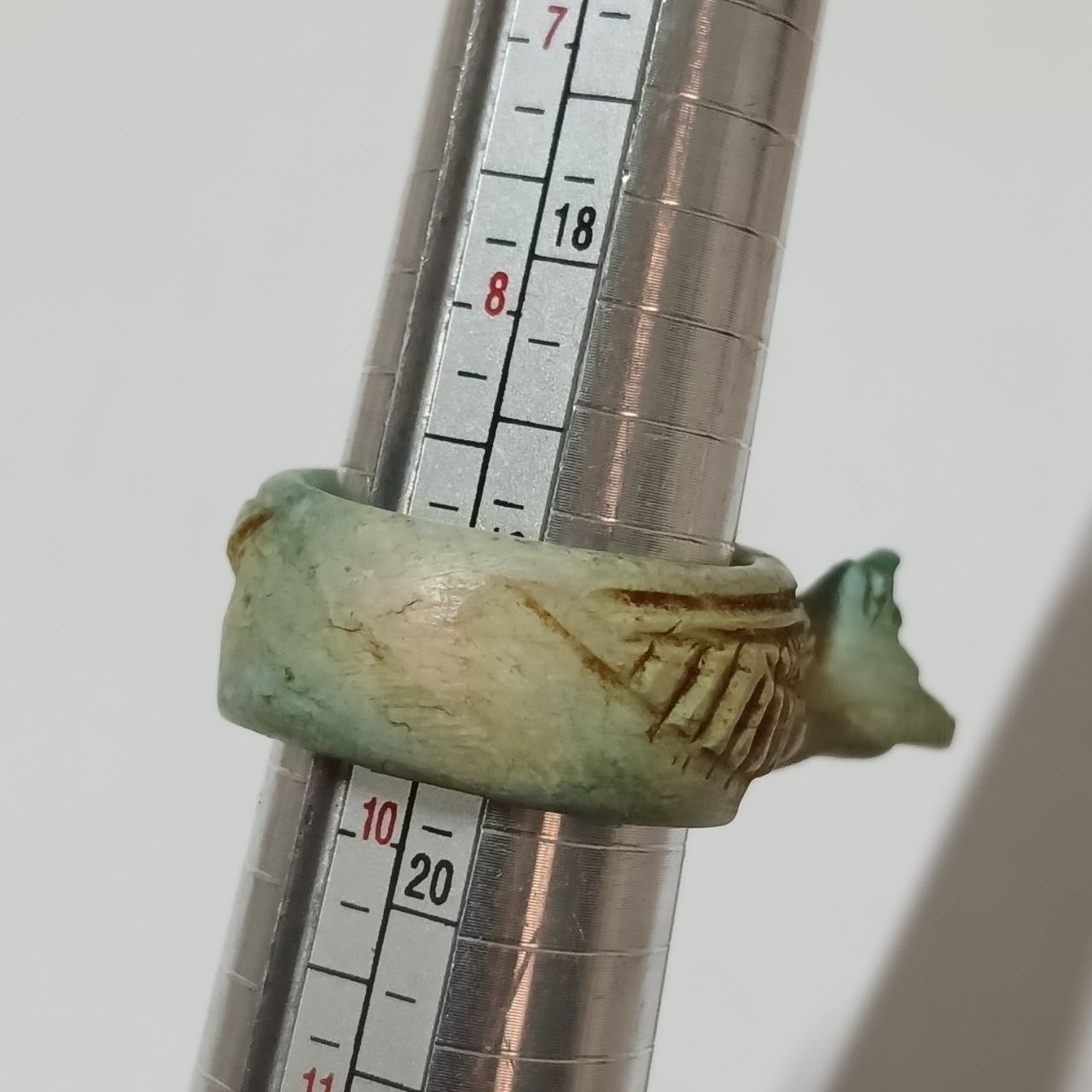 Ancient Egyptian Ram & Cat Ring, Handmade Stone Look Decorative Artifact