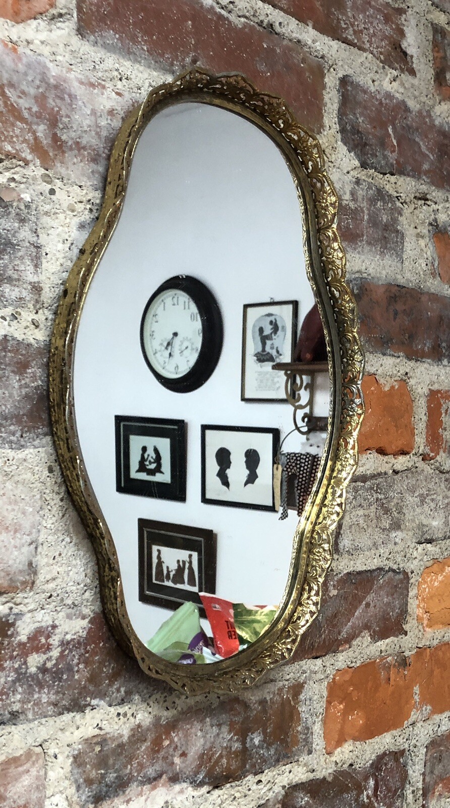 Vintage Vanity Perfume Mirror Tray Oval Filigree Hollywood Regency Era