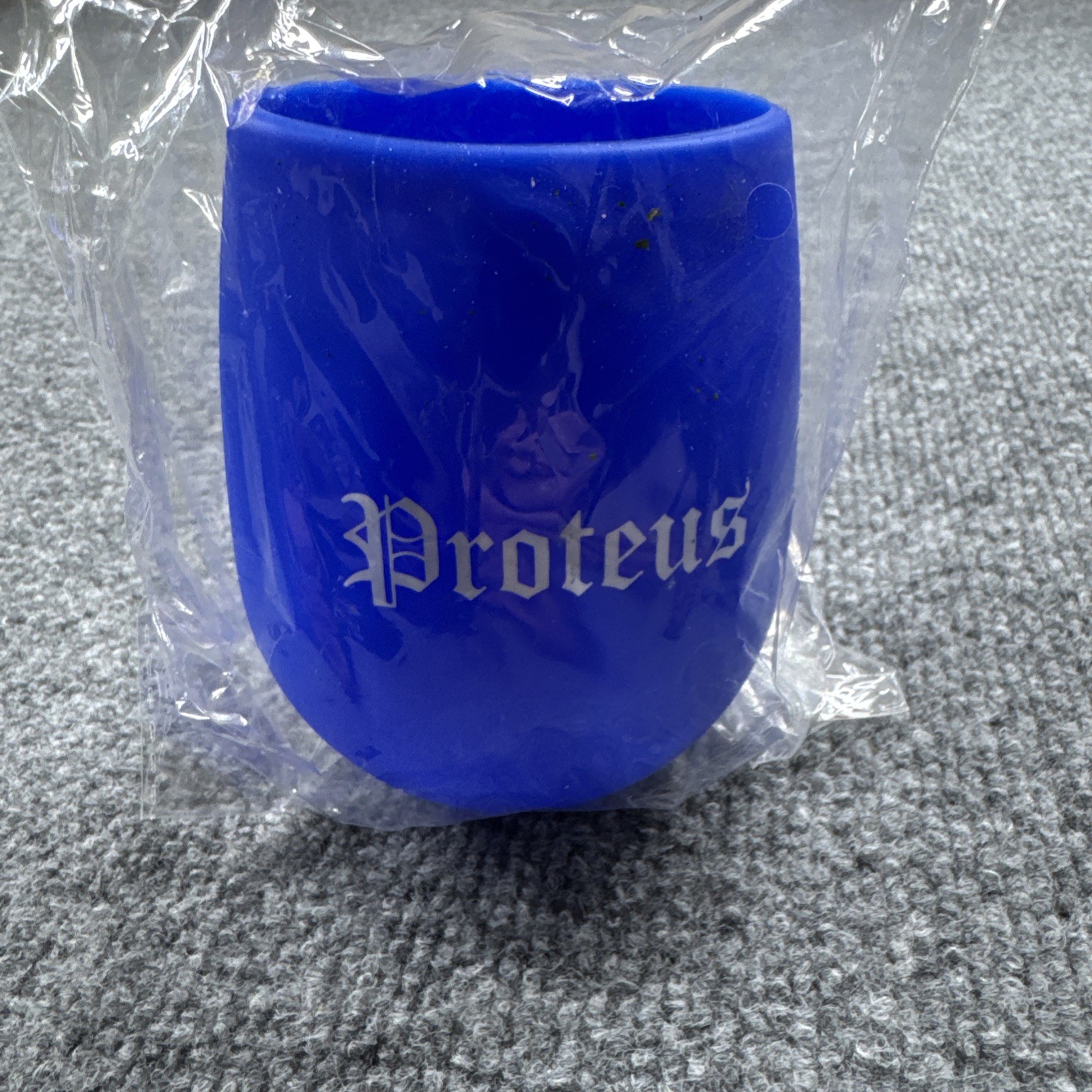 2026 Mardi Gras Krewe of Proteus 4” Blue Silicone Stemless Wine Glass