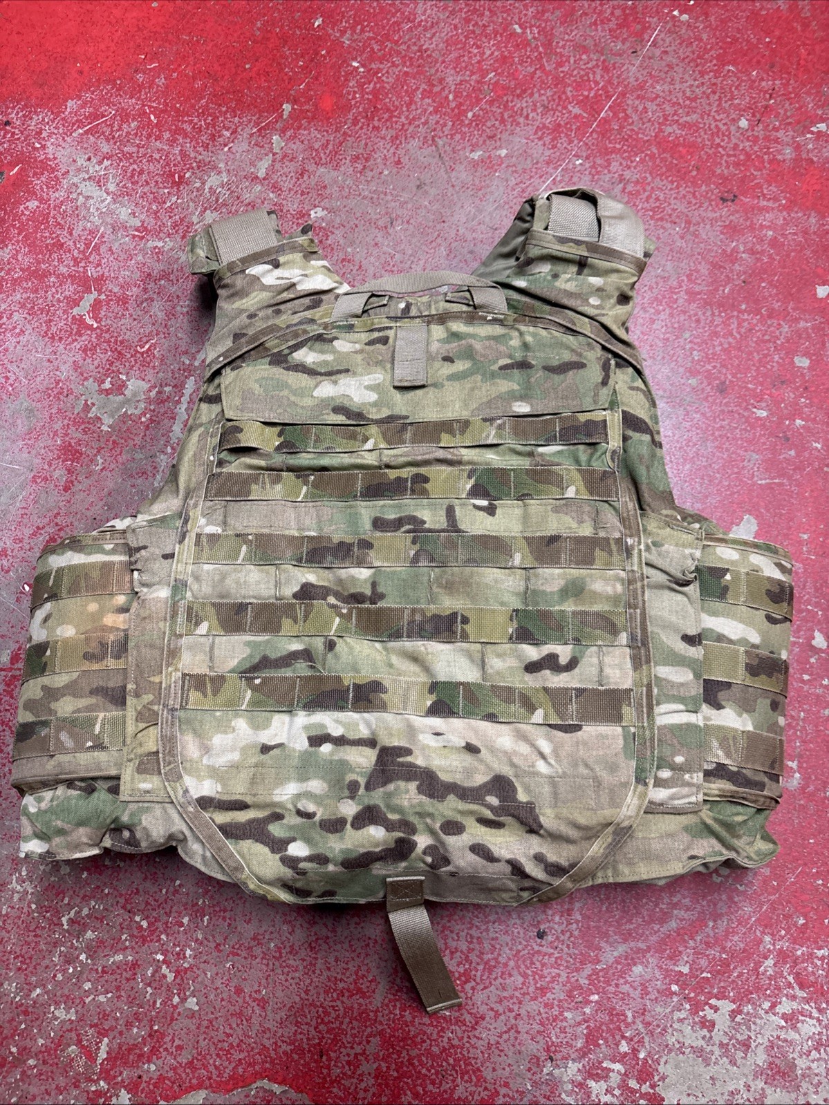 ARMY OCP MULTICAM BODY ARMOR PLATE CARRIER MADE W/KEVLAR INSERTS MEDIUM #AB