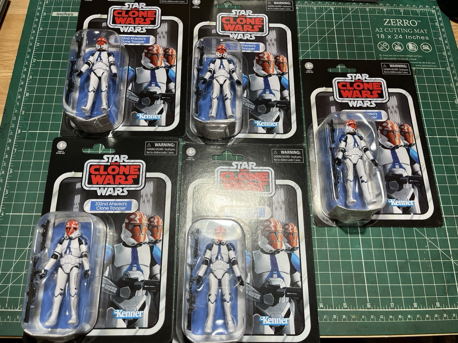 Star Wars 332nd Ahsoka’s Clone Trooper 3.75 Action Figure (LOT OF 5) Vintage TVC