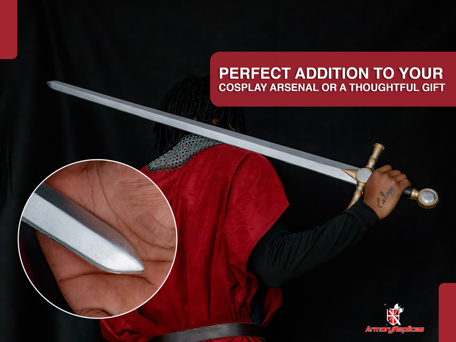 Tiler Foam Sword High-Density Polyurethane Foam Blade, Cosplay &LARP Prop 41.75″
