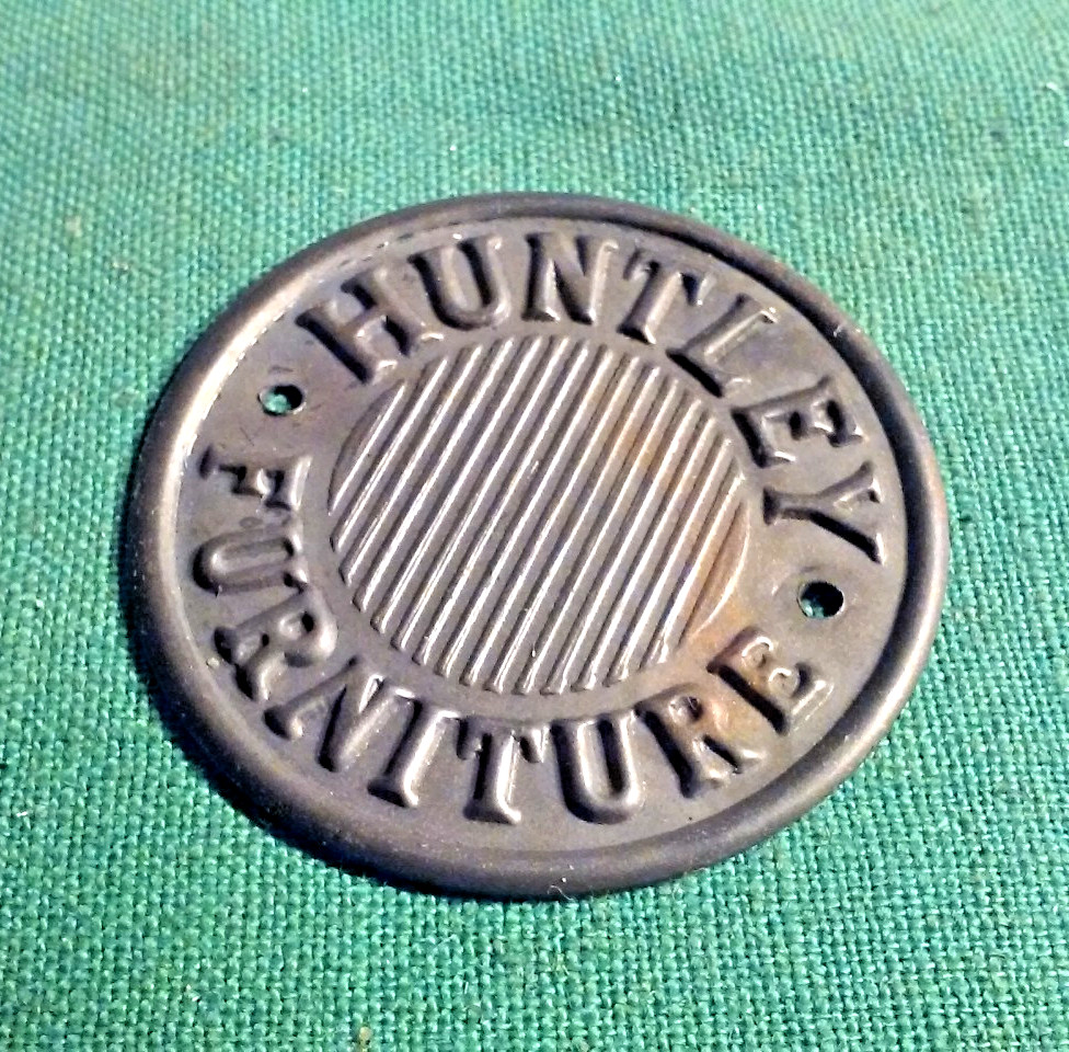 Vintage Original Mid-Century Huntley Furniture Drawer Metal Round Tag Plate 1.5″