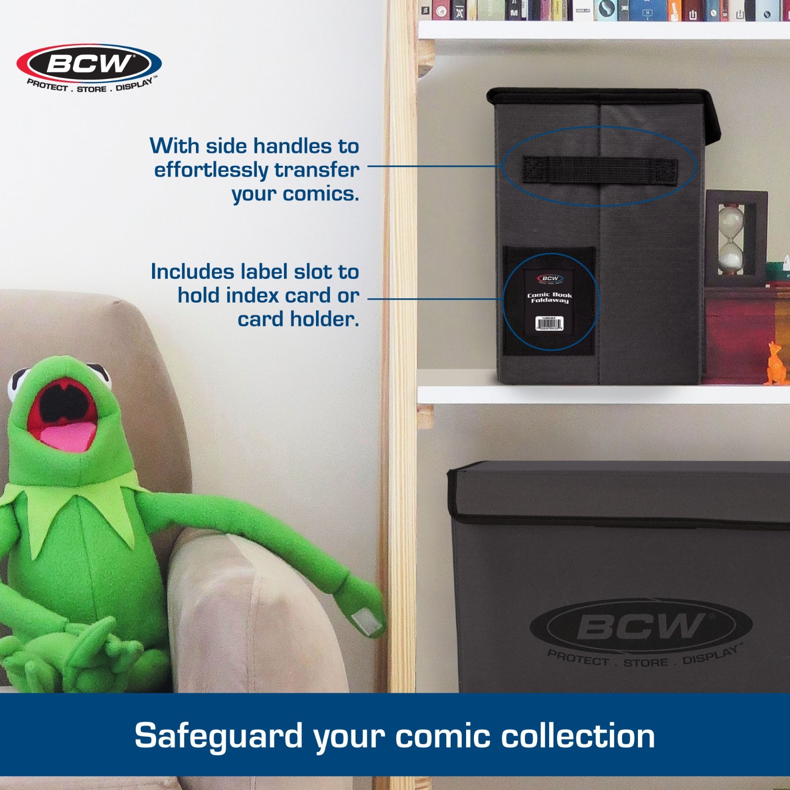 (12) BCW Foldaway Comic Book Storage Box Light-Weight Collapsible Modern/Silver