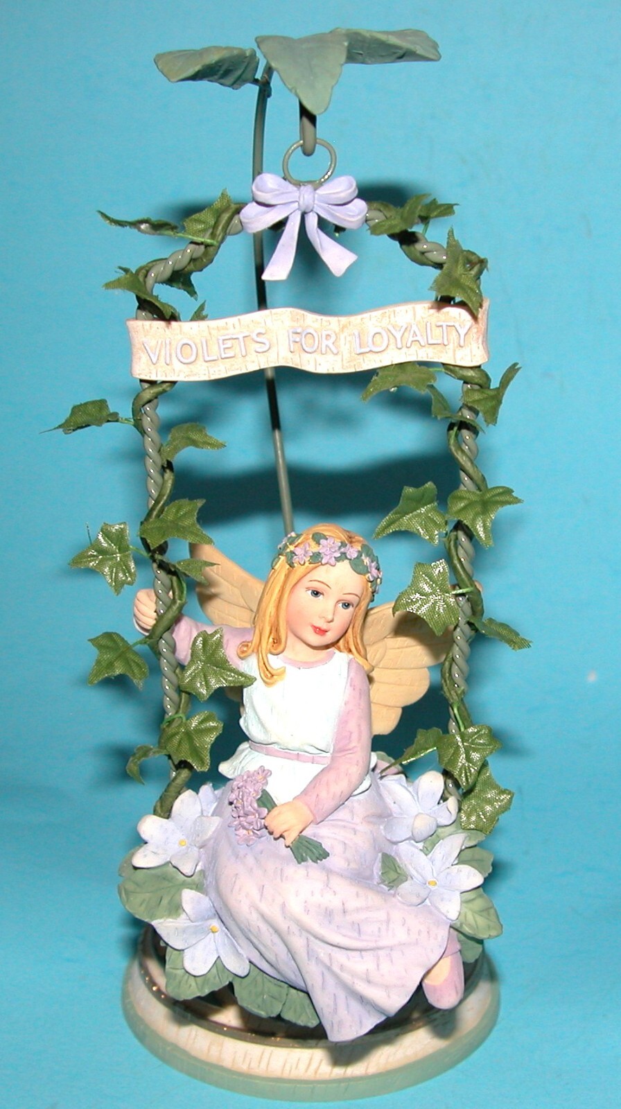 Demdaco Wildflower Angel on swing Violets for Loyalty #36703 New in box 4×8.5in